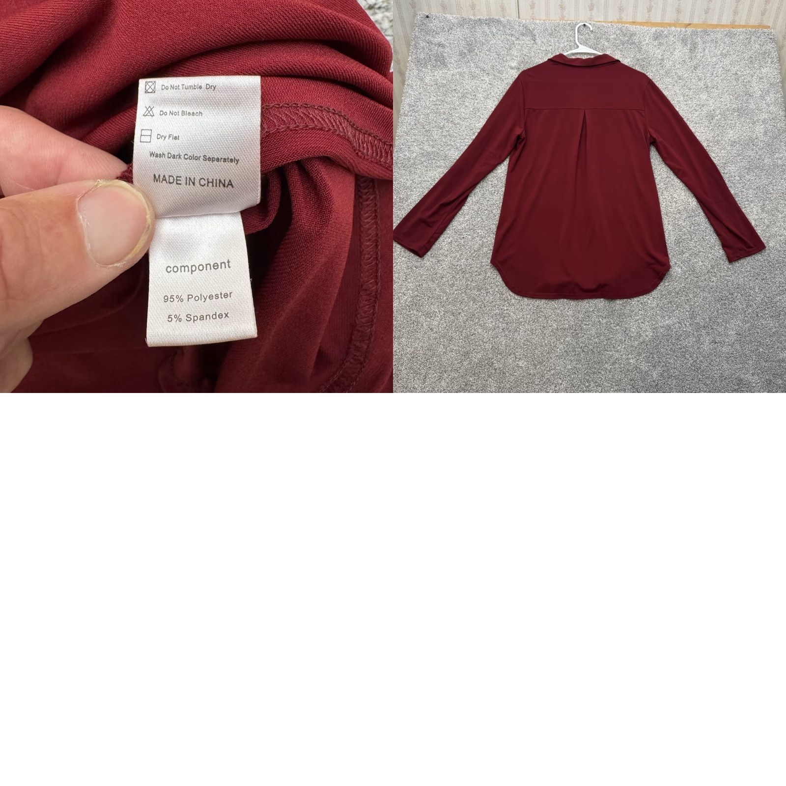 Vintage Business Casual Blouse Large Burgundy O-ring Workwear Office Chic Minimalist Size L / US 10 / IT 46 - 8 Thumbnail