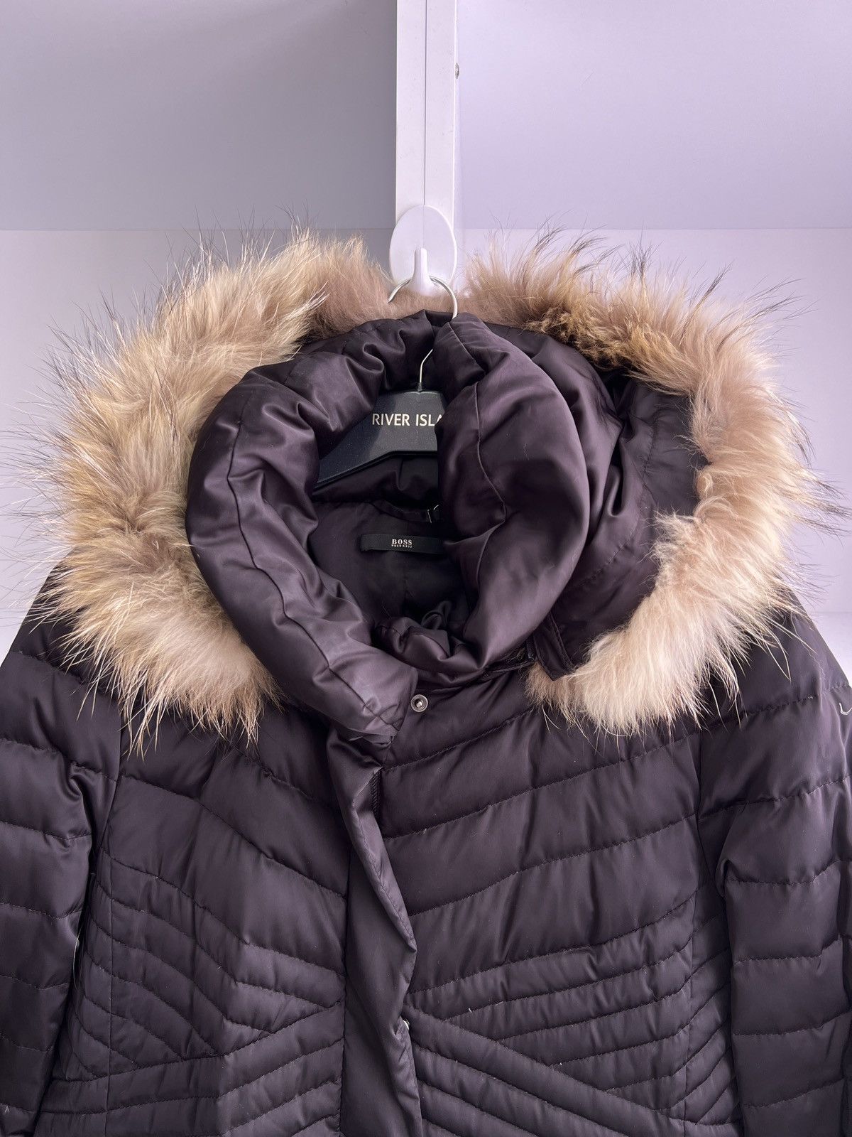 Hugo Boss × Vintage Vintage Boss women’s long hooded puffer jacket with fur Size L / US 10 / IT 46 - 6 Thumbnail