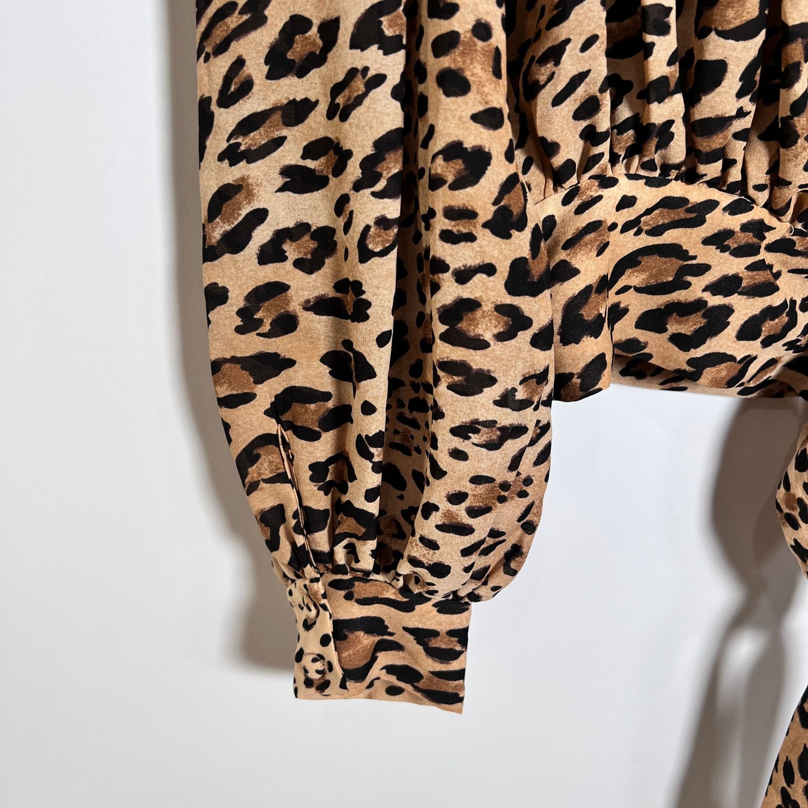 Frame Frame Smocked Cheetah Blouson Blouse Camel Mock Neck Size M Size M / US 6-8 / IT 42-44 - 11 Thumbnail