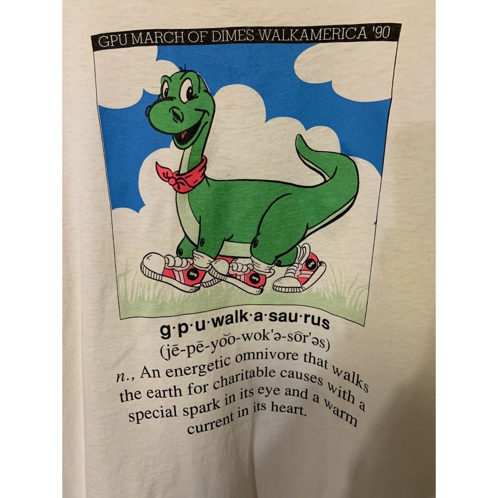 Other Vintage Walkasaurus T-shirt 1990 March Of Dimes Sz XXL White Size US XXL / EU 58 / 5 - 1 Thumbnail