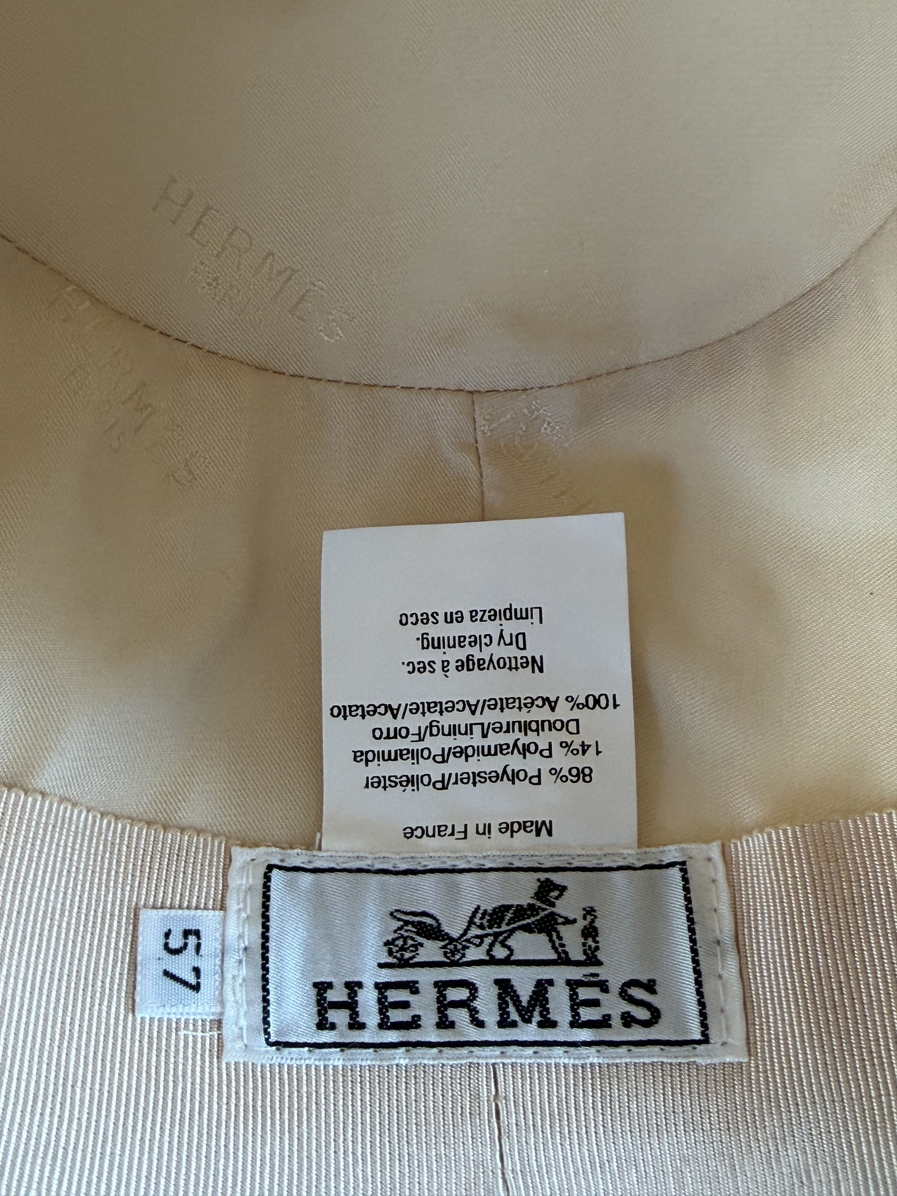 Hermes Hermes White Embroidered Logo Fedora Size ONE SIZE - 5 Thumbnail