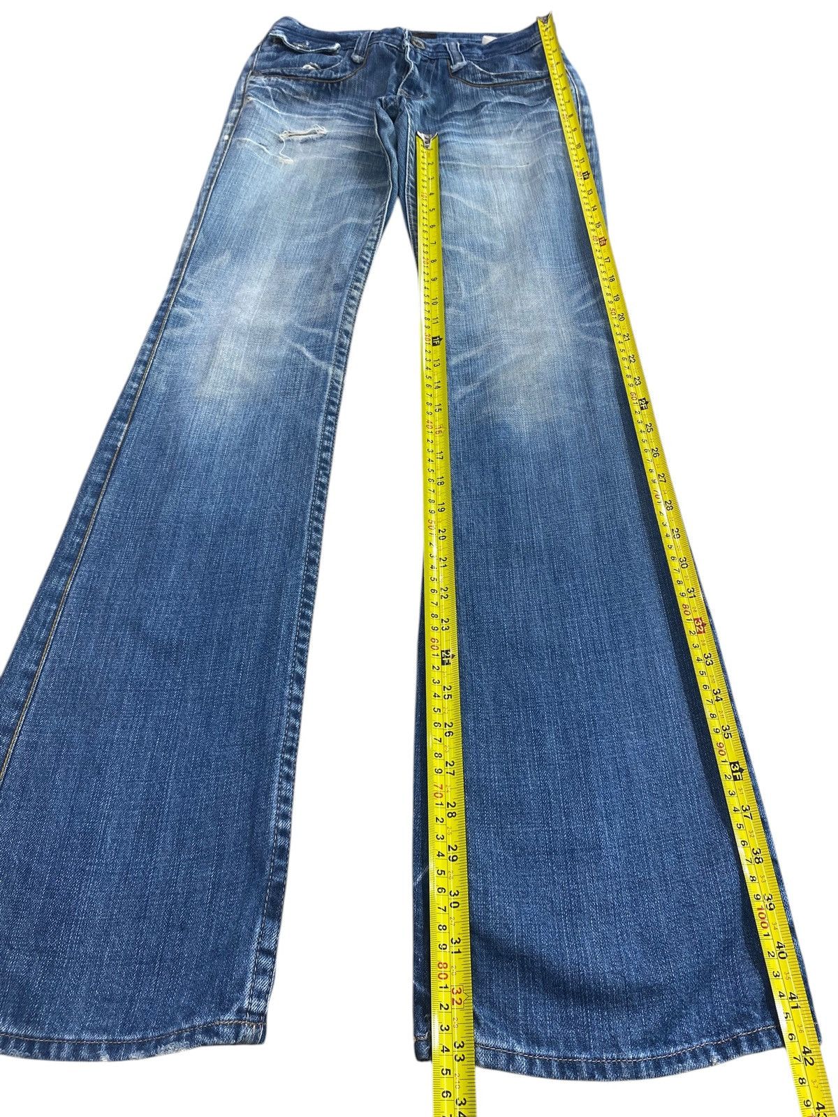 Japanese Brand Japanese Brand Grunde Faded Wash Style Flare Jeans Size US 27 - 7 Thumbnail