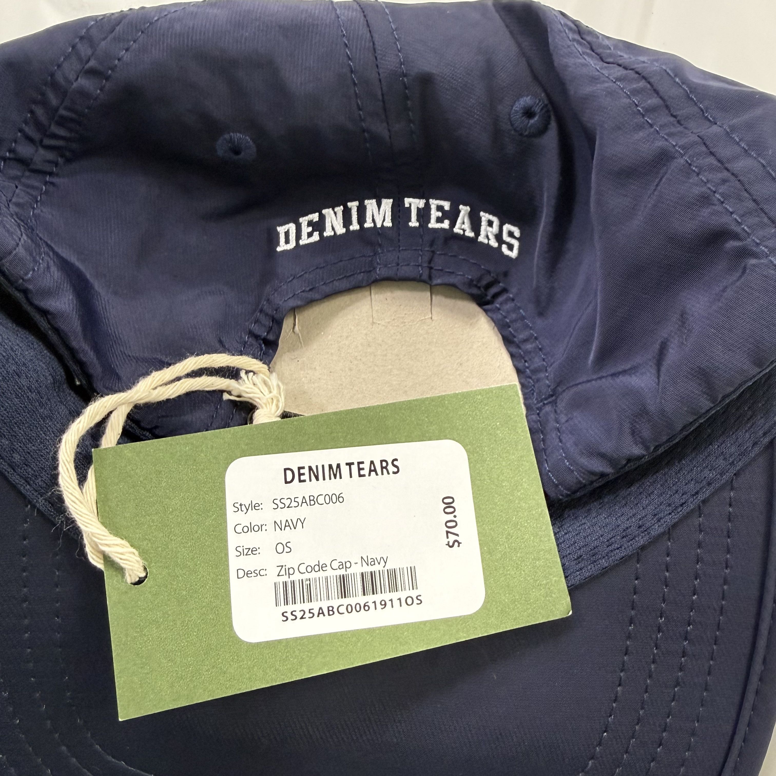 DENIM TEARS Denim Tears 212 Nylon Hat Navy Blue Adjustable Strapback Size ONE SIZE - 9 Thumbnail