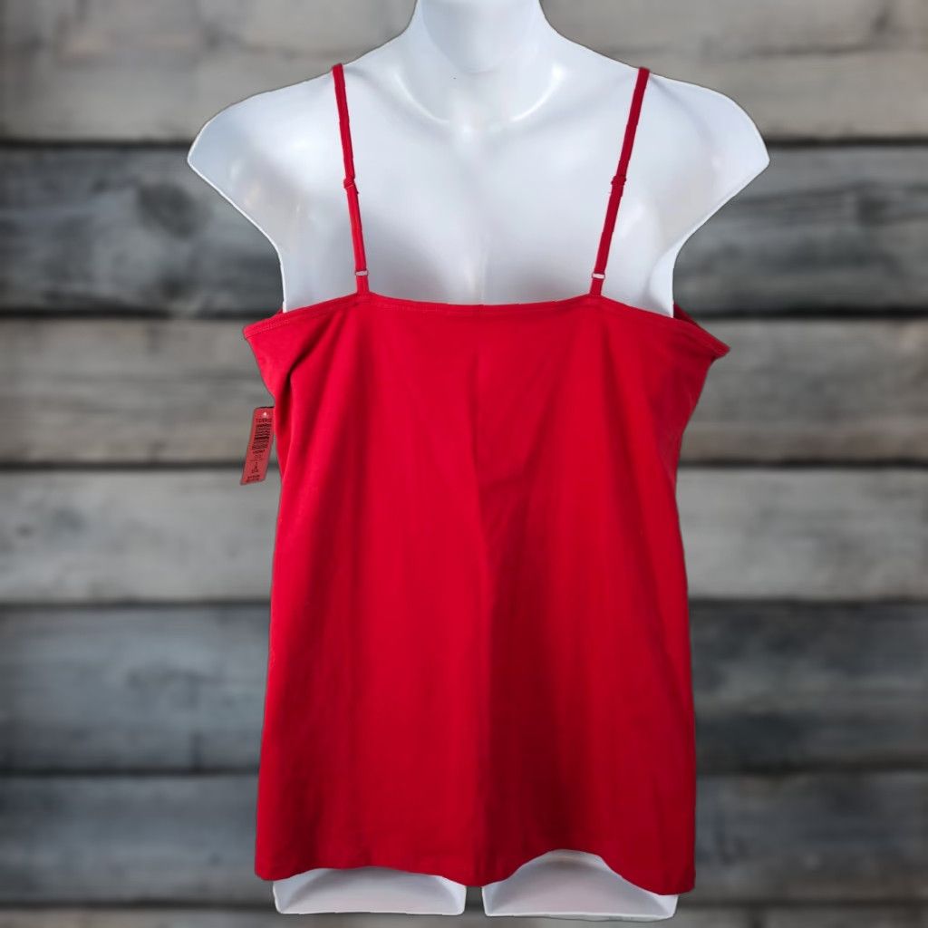 Torrid Torrid Womens Cami Size 3X Solid Red Cotton Blend Adjustable Straps Tank Camisole Womens Plus Size Size XXL / US 16-18 / IT 52-54 - 1 Thumbnail