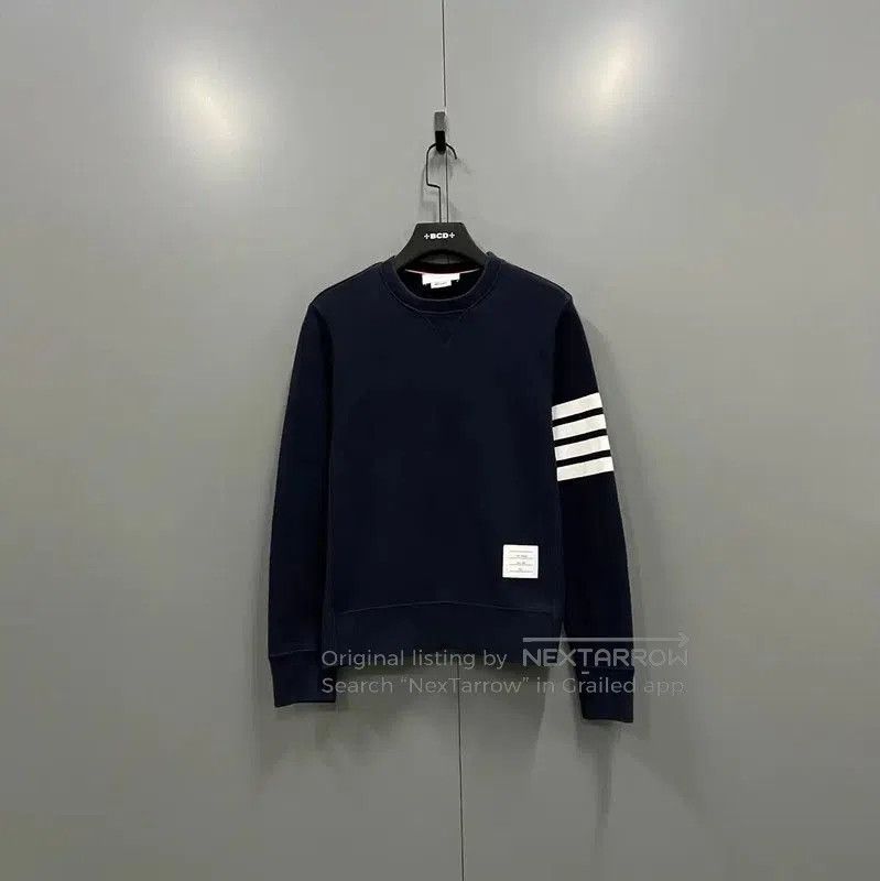 Thom Browne Thom Browne Navy Striped Short Sleeve Sweatshirt . Size US M / EU 48-50 / 2 - 1 Thumbnail