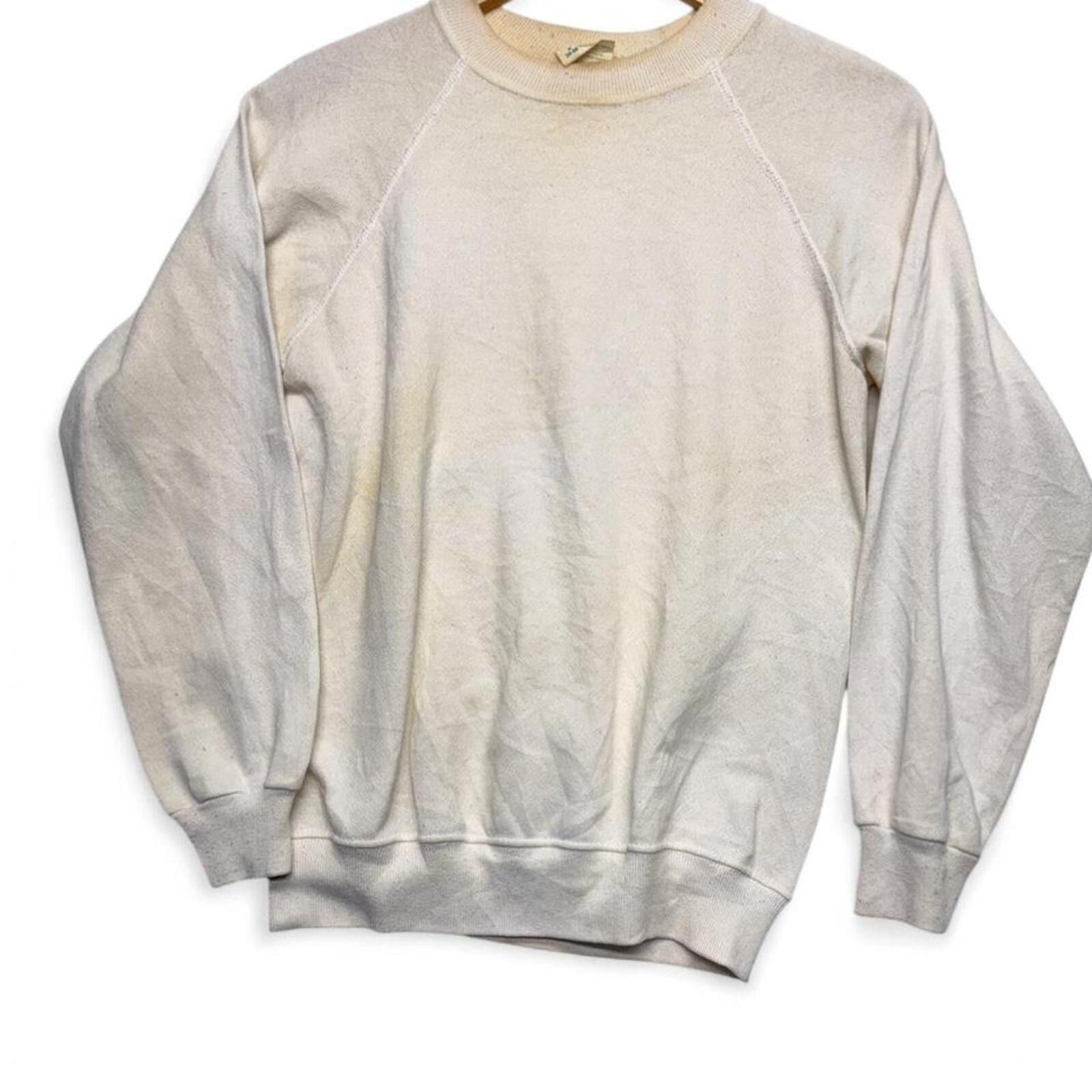Other Thrashed 80s vintage Hanes cream blank crewneck sweatshirt Size US S / EU 44-46 / 1 - 1 Thumbnail