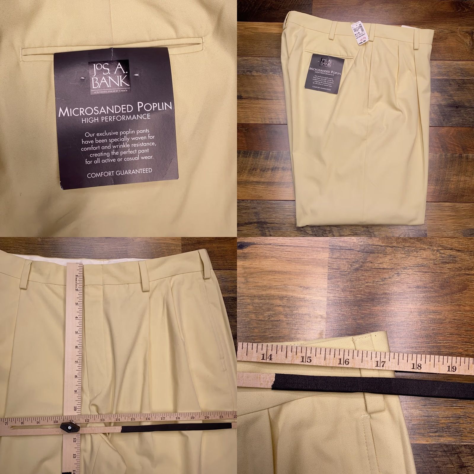 Jos. A. Bank Jos. A. Bank Pants Mens 36x30 Yellow Dress Pants Regular Straight 60% Cotton 40% Polyester Size US 36 / EU 52 - 8 Thumbnail