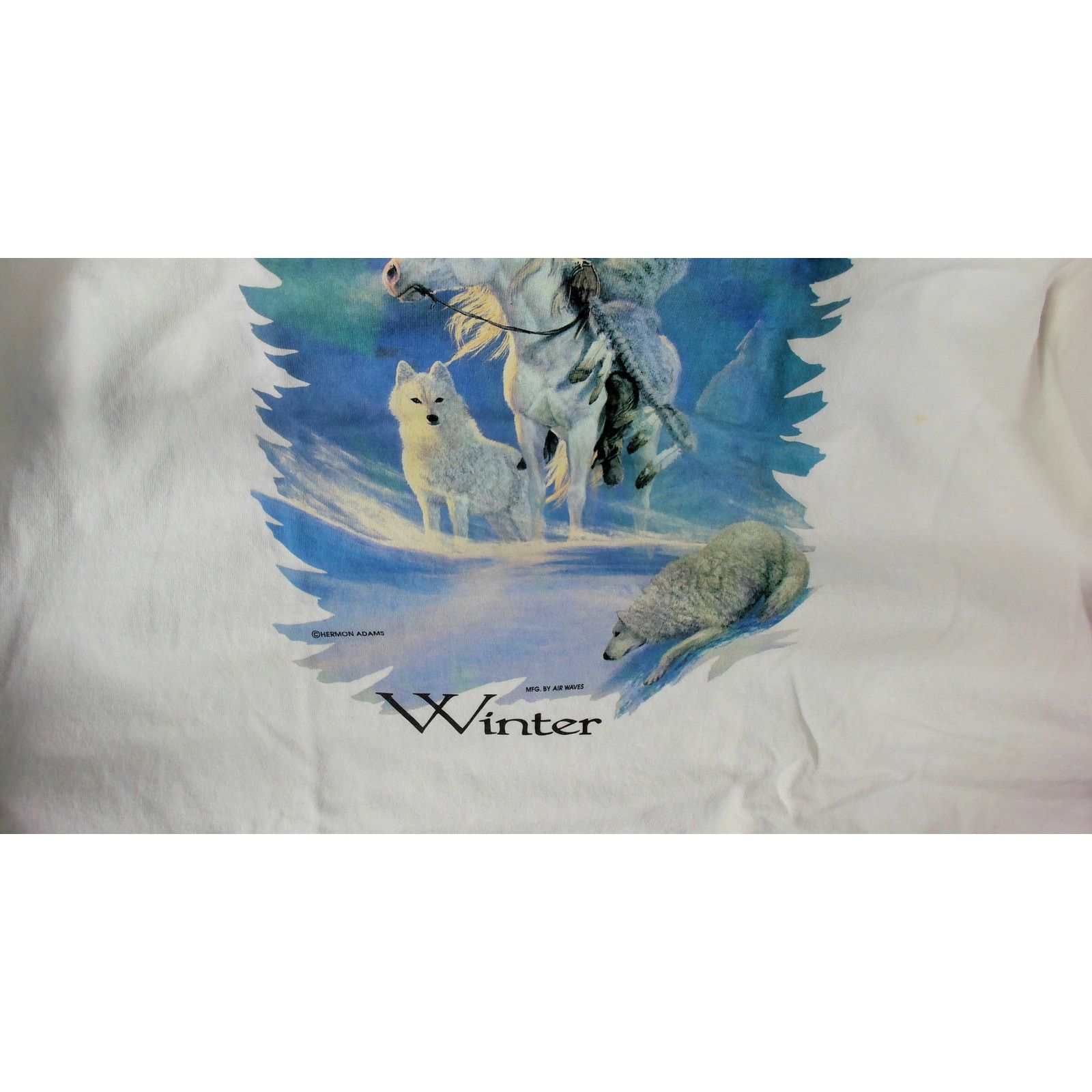 Anvil Vintage | 90s Hermon Adams "Winter" Single Stitch Art Tee Size US XL / EU 56 / 4 - 13 Thumbnail