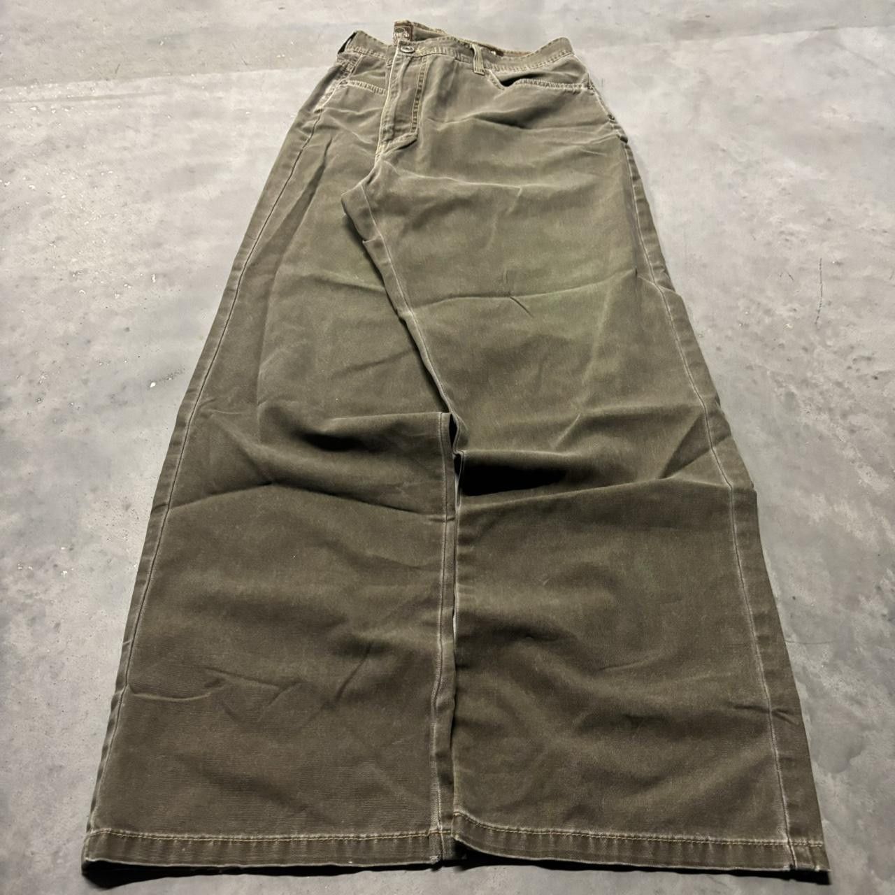 Japanese Brand × Vintage Crazy Vintage Y2K/2000s Khaki Earth Tone Skater Pants! Size US 38 / EU 54 - 3 Thumbnail