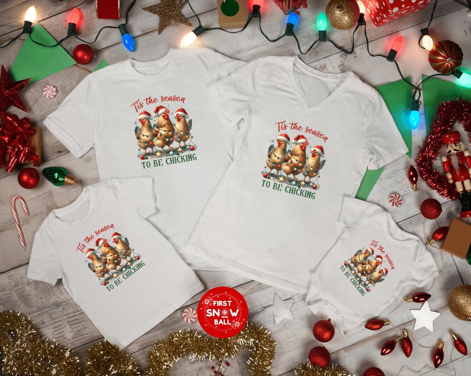 Designer To Be Chickening Christmas T-shirt, Funny Holiday Chicken Size ONE SIZE - 2 Thumbnail