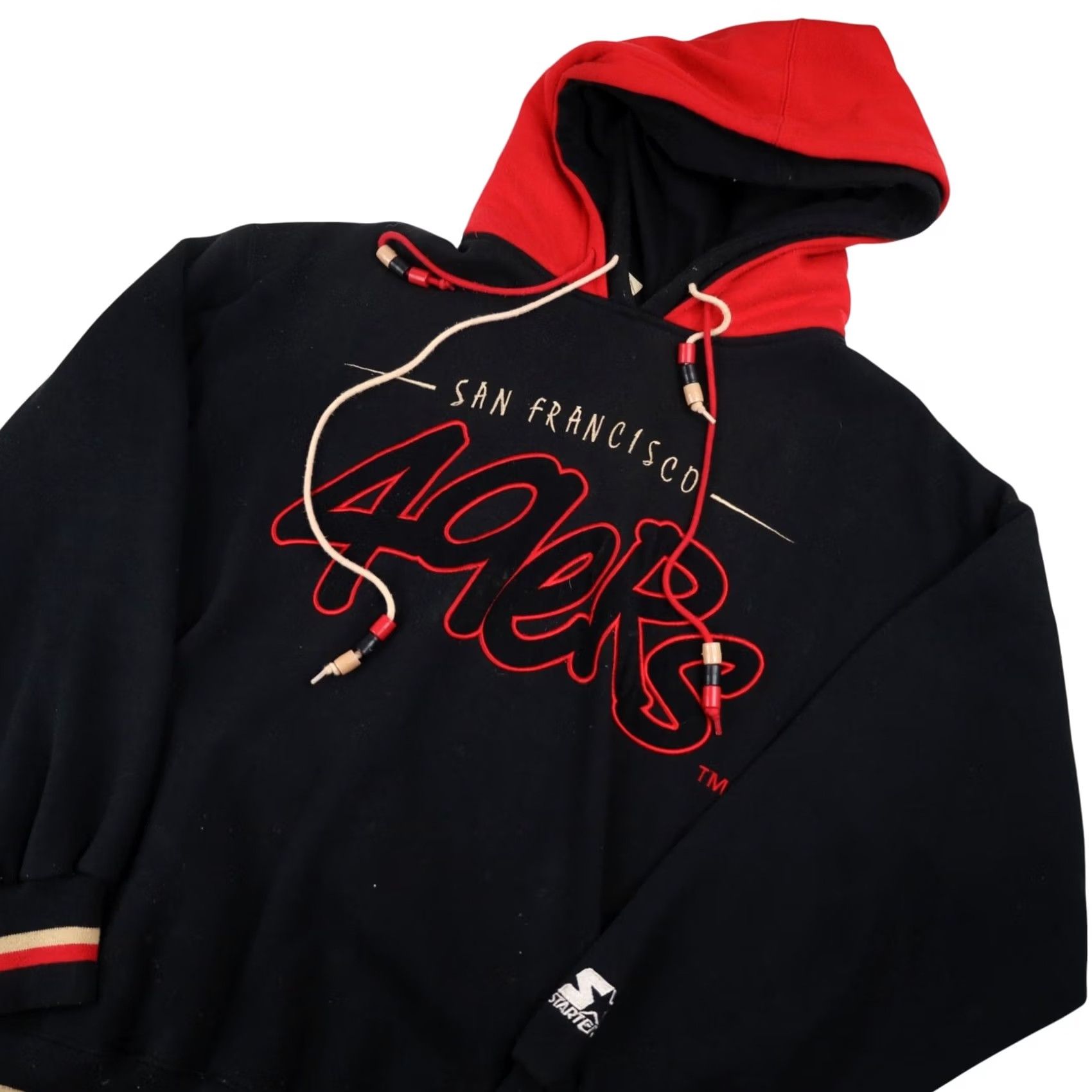 Starter VINTAGE 90s Starter San Francisco 49ers Hoodie Mens Large Double Hood Black Size US L / EU 52-54 / 3 - 2 Thumbnail