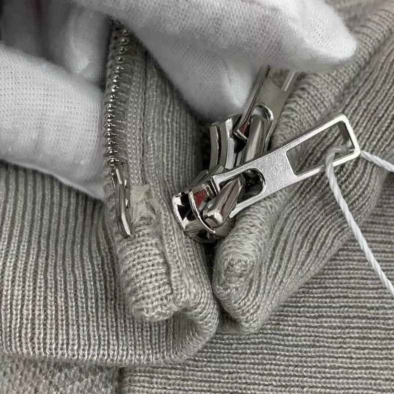Loro Piana LORO PIANA Brown and gray zipper long sleeve knitted cardi Size M / US 6-8 / IT 42-44 - 9 Thumbnail