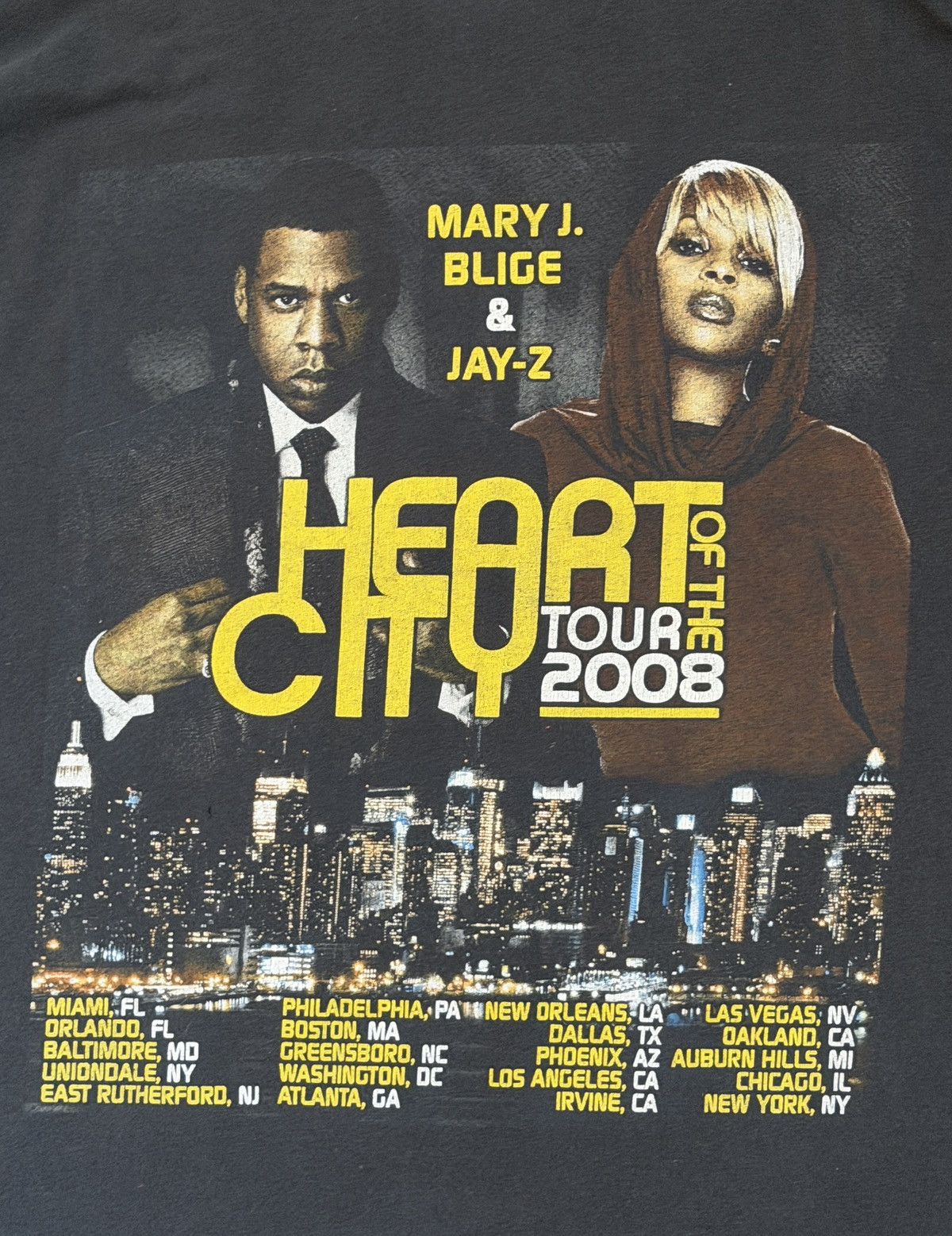 Rap Tees VINTAGE 2008 JAY-Z MARY J. BLIGE TOUR TEE Size US XL / EU 56 / 4 - 3 Thumbnail