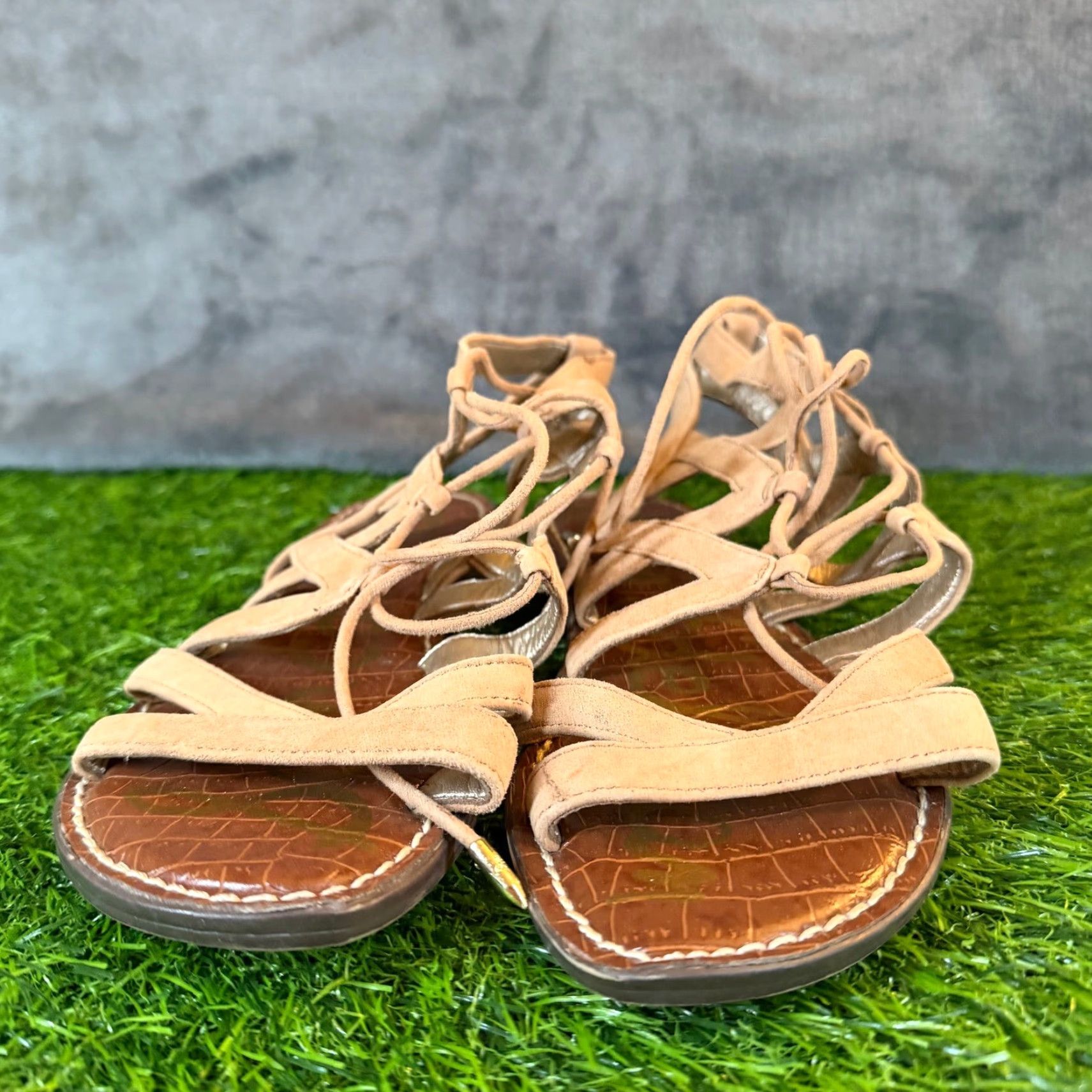 Sam Edelman Sam Edelman Gemma Gladiator Sandals Tan Suede Lace Up Flat Women Size 5.5 Size US 6 / IT 36 - 2 Thumbnail