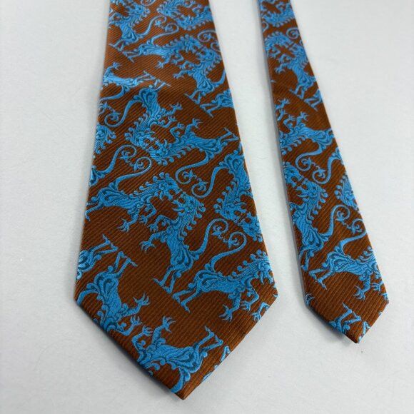 Other 60's The Emporium California Brown / Blue Dragons Men's Tie Size ONE SIZE - 2 Thumbnail