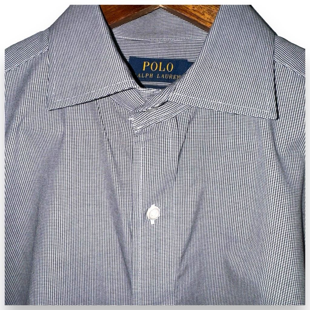 Polo Ralph Lauren Polo Ralph Lauren Navy Micro Check Dress Shirt M 16 33 Size US M / EU 48-50 / 2 - 3 Thumbnail