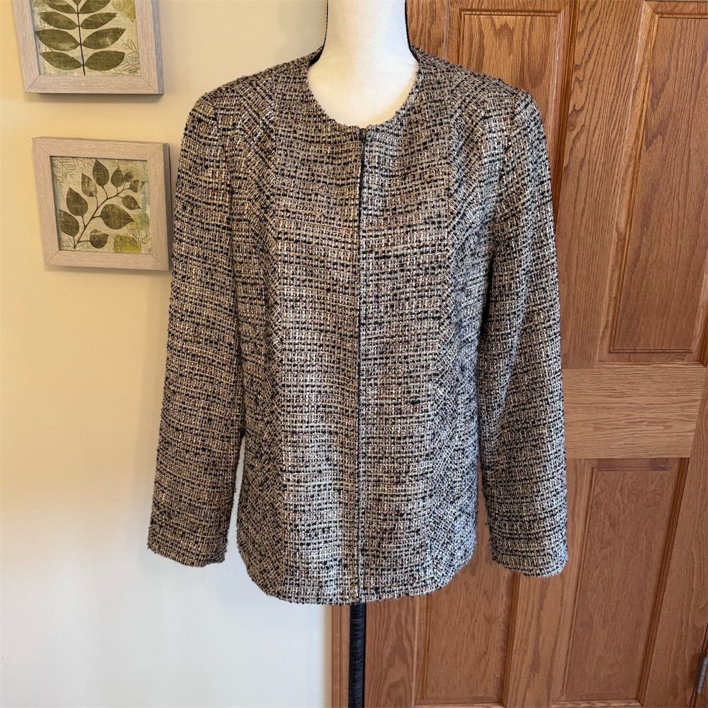 Coldwater Creek Coldwater Creek Women's Tweed Jacket Size 14 Multicolor Ope Size XL / US 12-14 / IT 48-50 - 3 Thumbnail