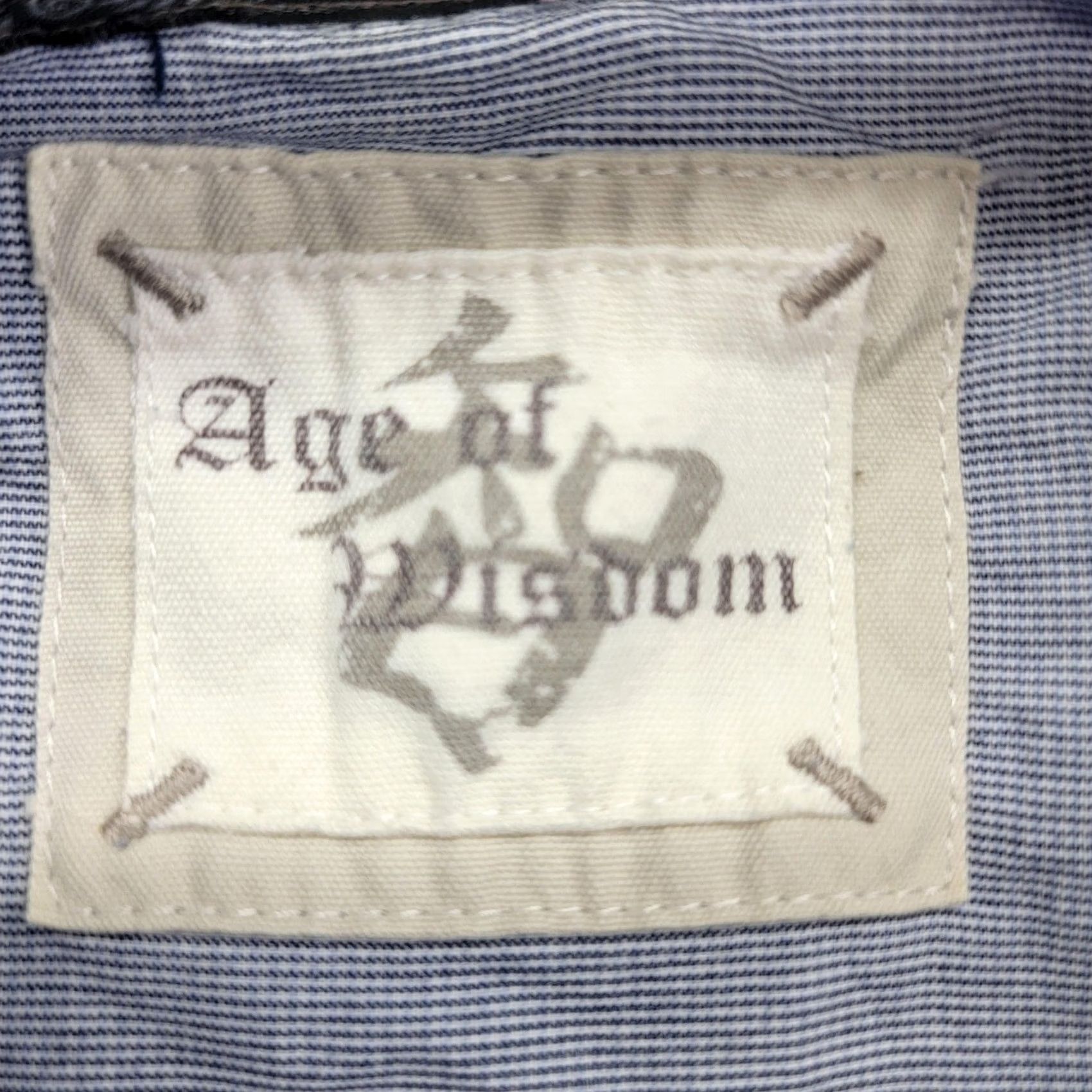 Vintage Age Of Wisdom Shirt Mens L Blue Striped Long Sleeve Snap Front Western Casual Size US L / EU 52-54 / 3 - 5 Thumbnail