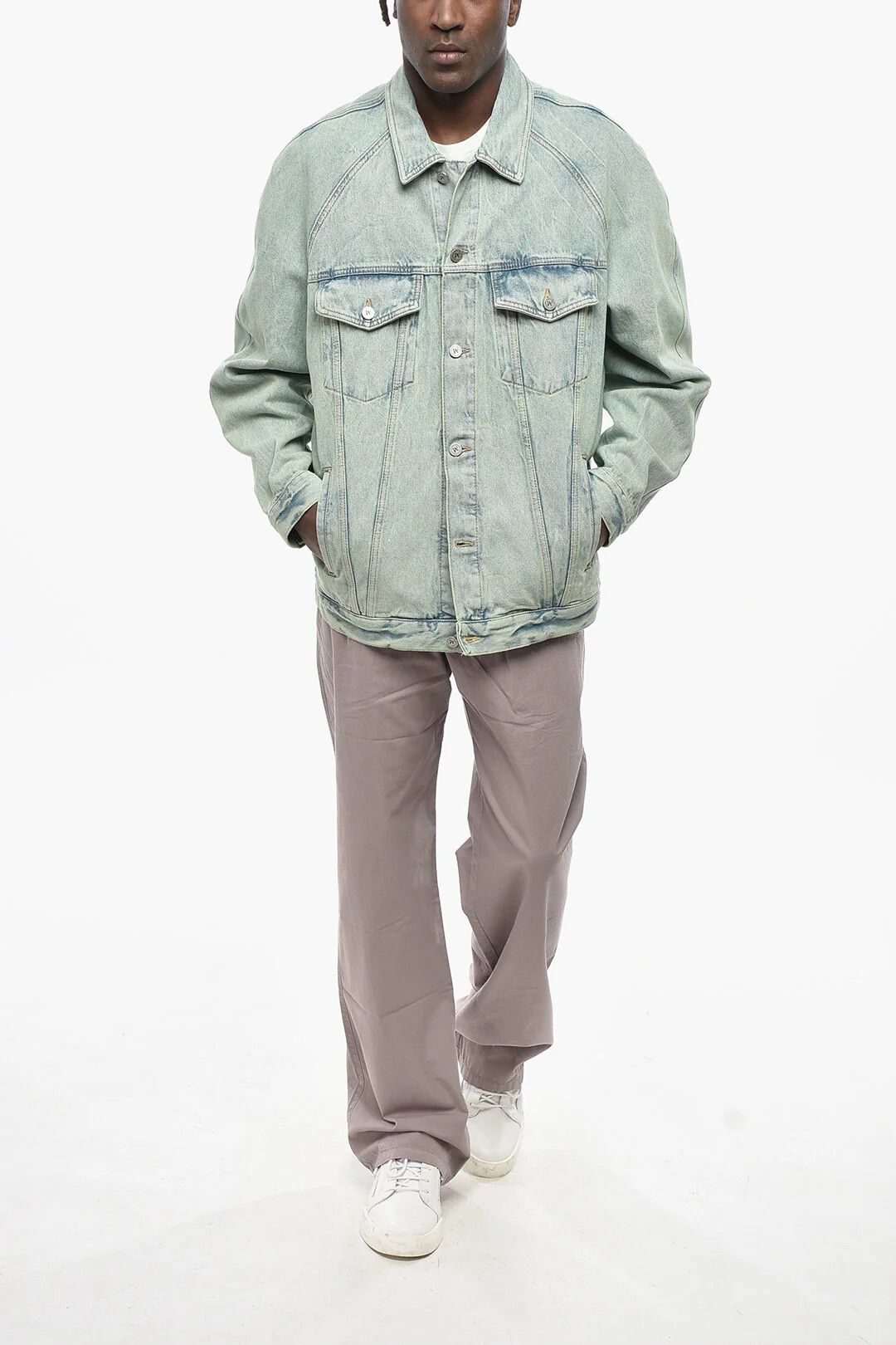 Palm Angels og1mm0326 Denim Jacket in Light Blue Size US S / EU 44-46 / 1 - 4 Thumbnail