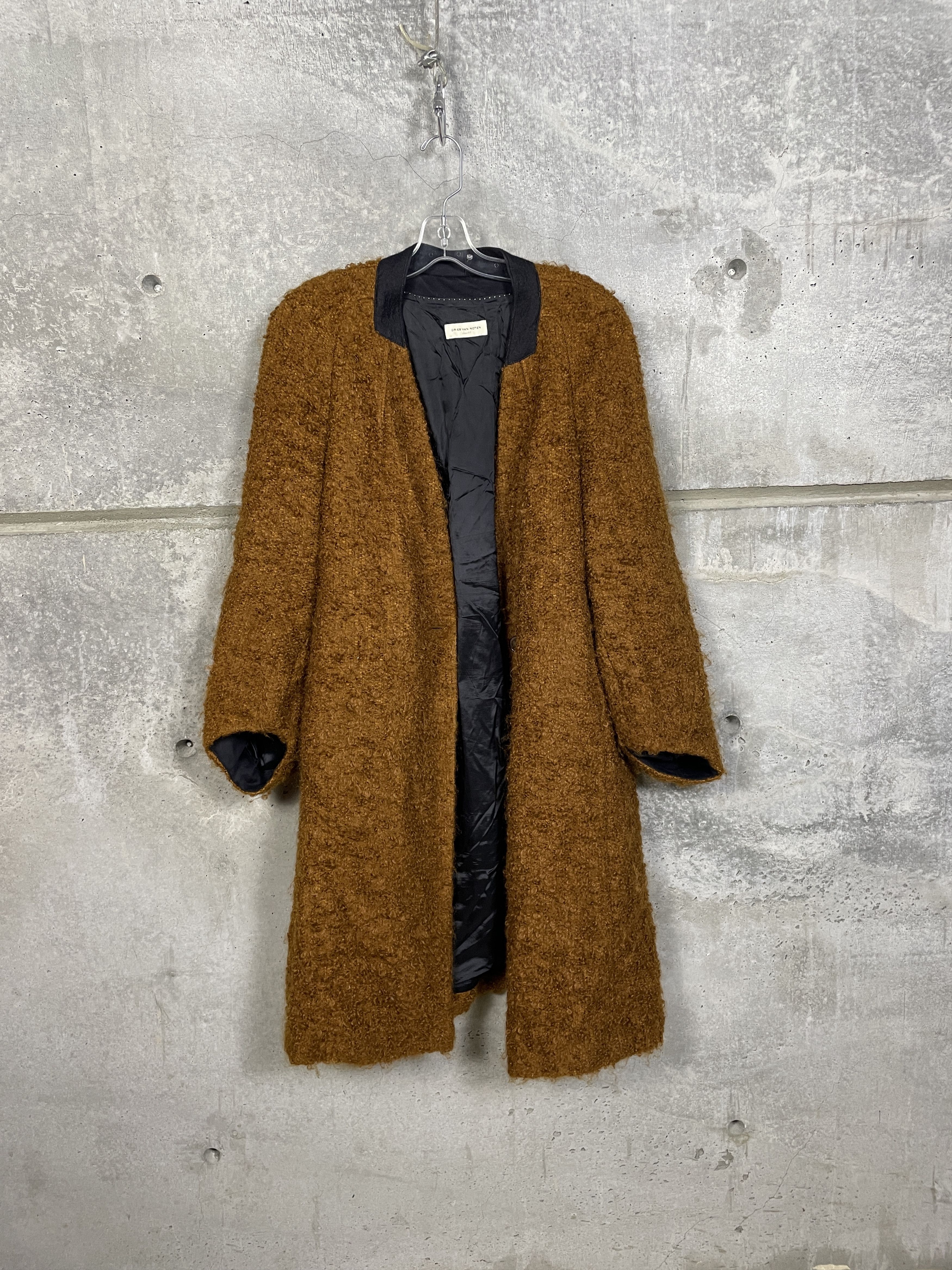 Dries Van Noten Dries Van Noten Brown Wool Coat rabbit fur Size M / US 6-8 / IT 42-44 - 1 Thumbnail