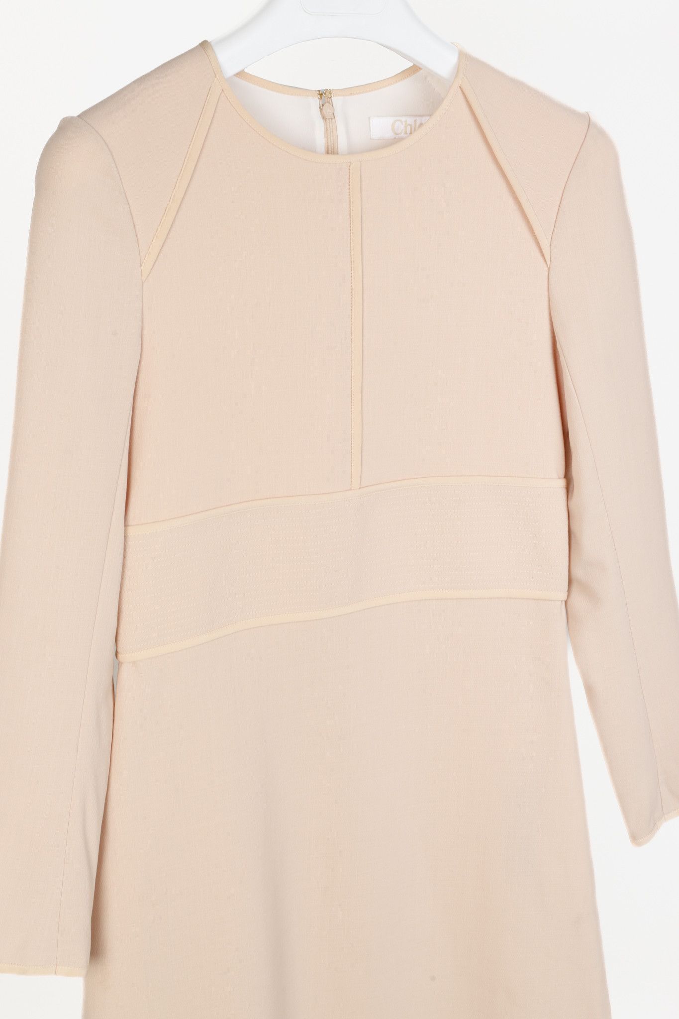 Chloe Chloe Brown Delight Wool Piped Long-Sleeve Dress Size S / US 4 / IT 40 - 3 Thumbnail