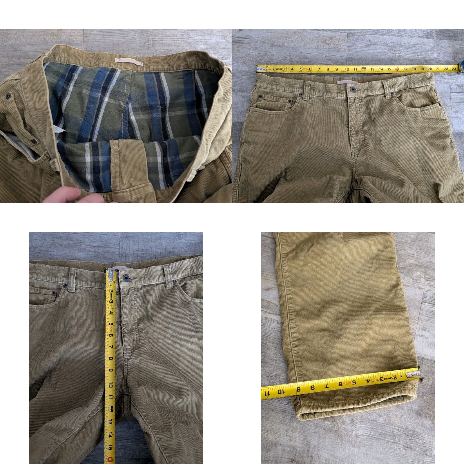Vintage L.L. Bean Pants Corduroy Flannel Lined 40 x 30 Mens Regular Straight Beige Workwear Chino 5-Pocket Zipper Vintage No EUC Size US 40 / EU 56 - 8 Thumbnail