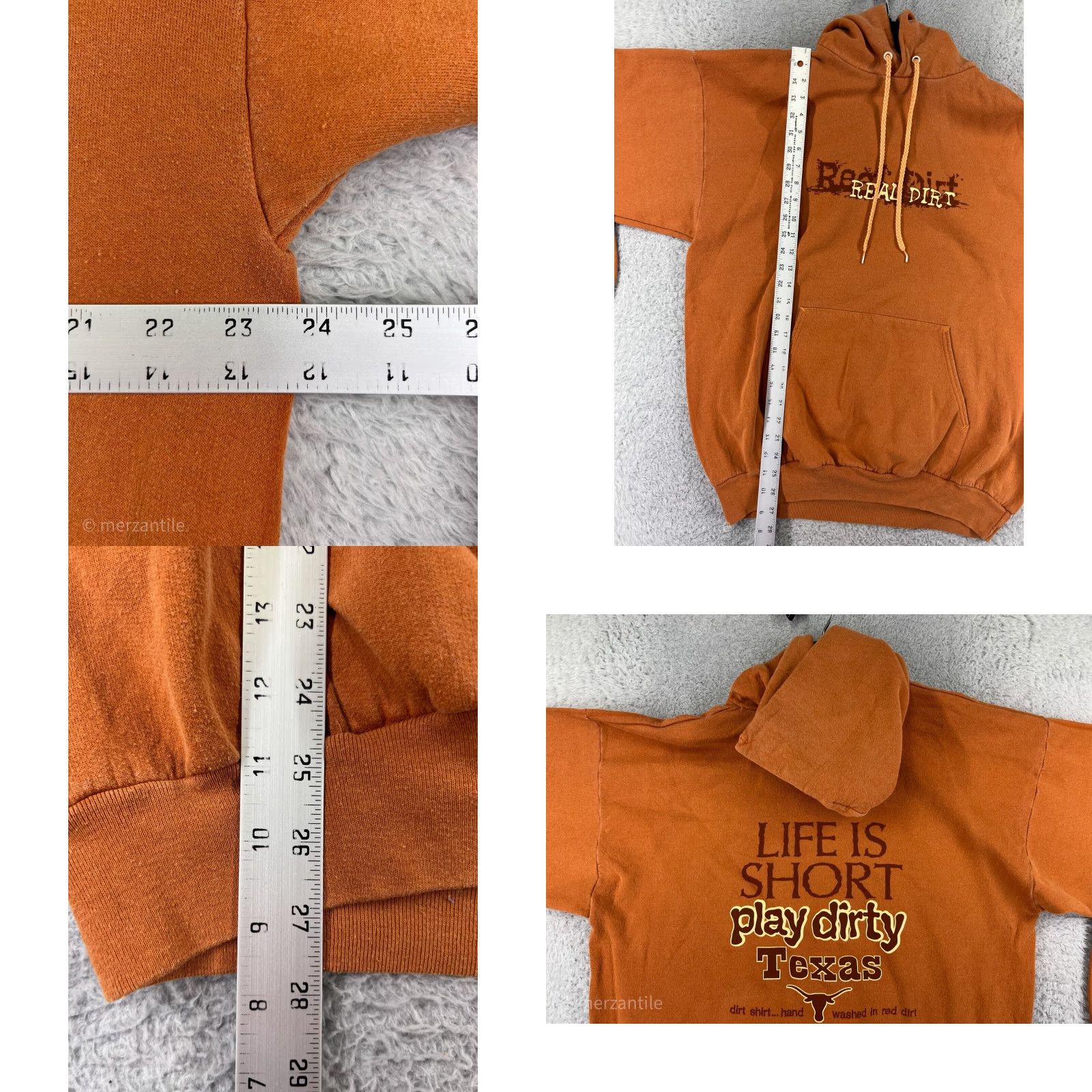 Vintage Real Dirt Adult XL Orange Hoodie Sweater Men Pockets Size US XL / EU 56 / 4 - 9 Thumbnail