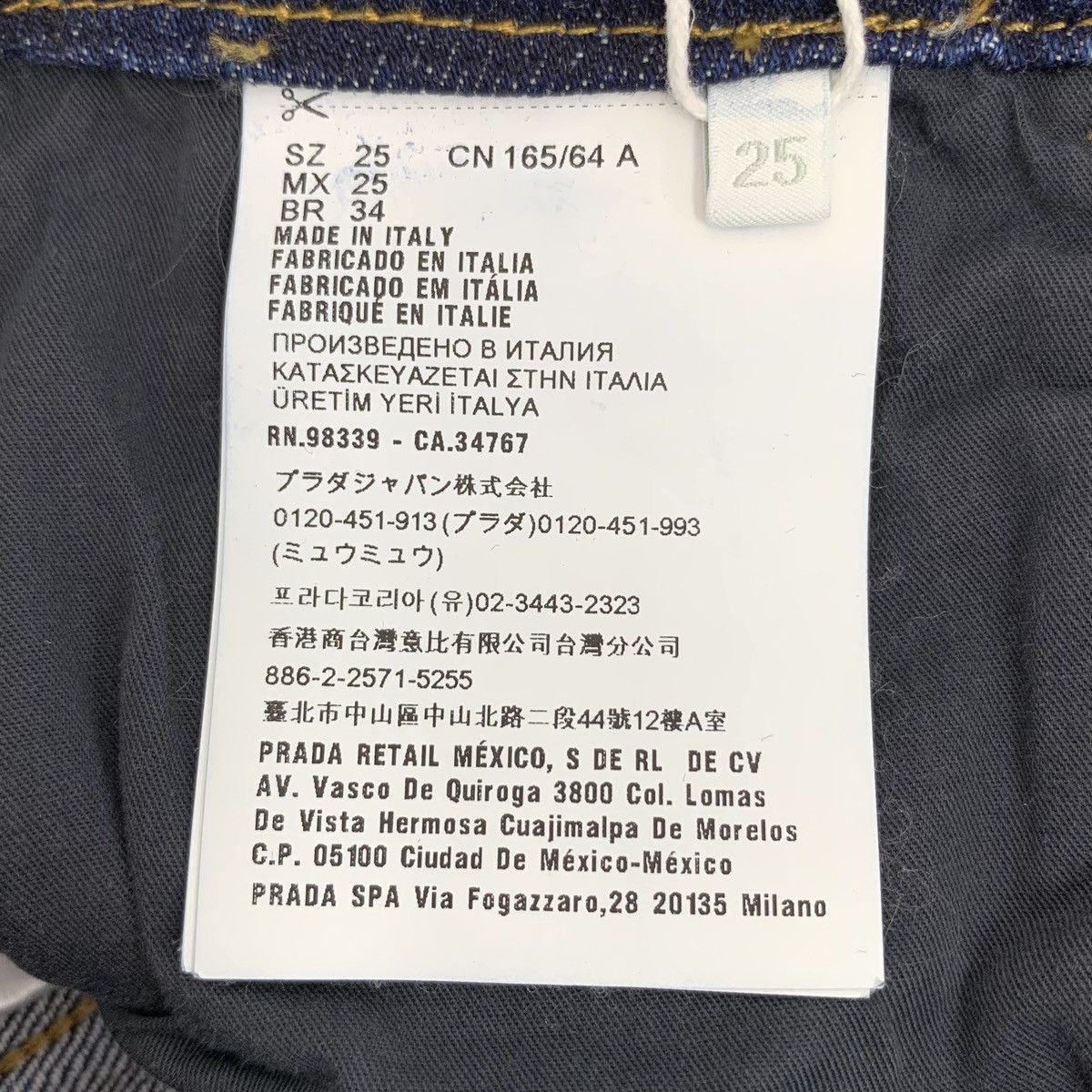 Prada Prada Dark Blue Triangle Logo Cotton Denim Pants K26WX Size 25" / US 0 / IT 36 - 7 Thumbnail