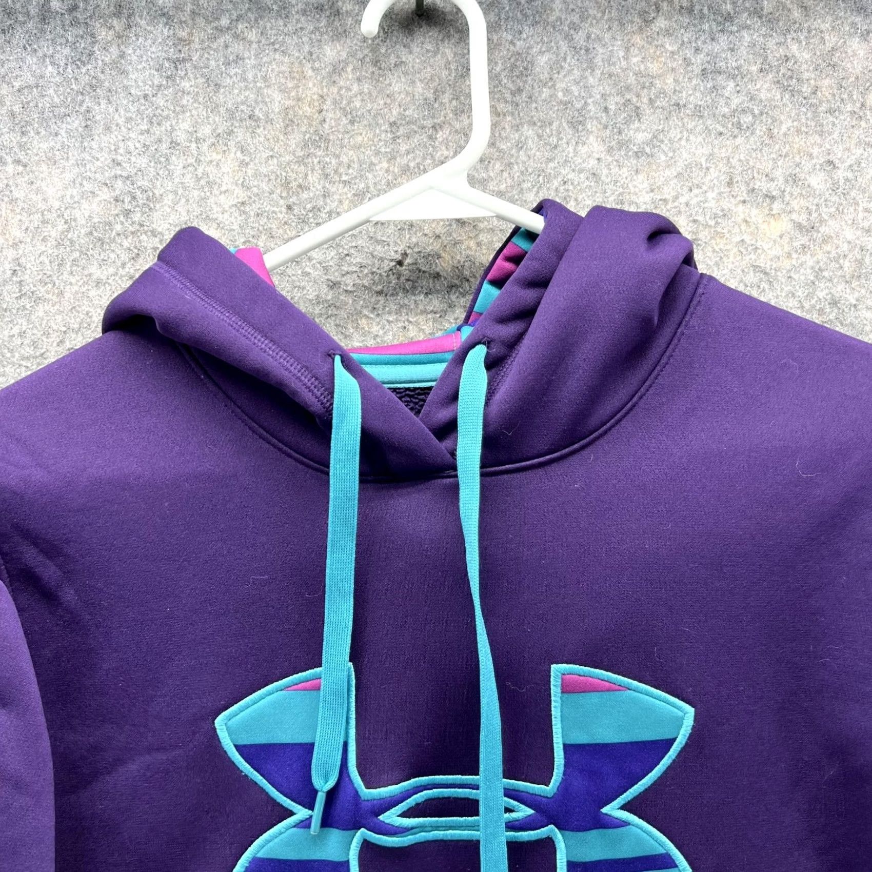 Under Armour Under Armour Sweater Women Small Purple Hooded UA Storm Knit Sweatshirt Size S / US 4 / IT 40 - 2 Thumbnail