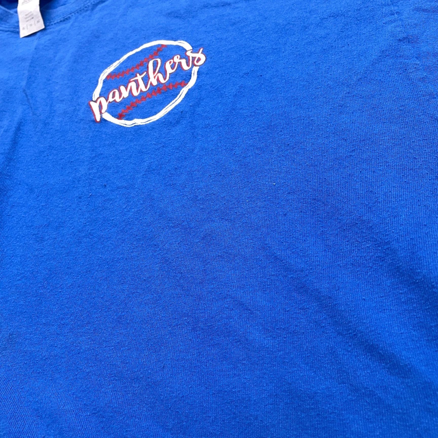 Gildan Gildan Heavy Cotton Shirt Mens XL Blue Panthers Logo Short Sleeve Crew T-Shirt Size US XL / EU 56 / 4 - 6 Thumbnail