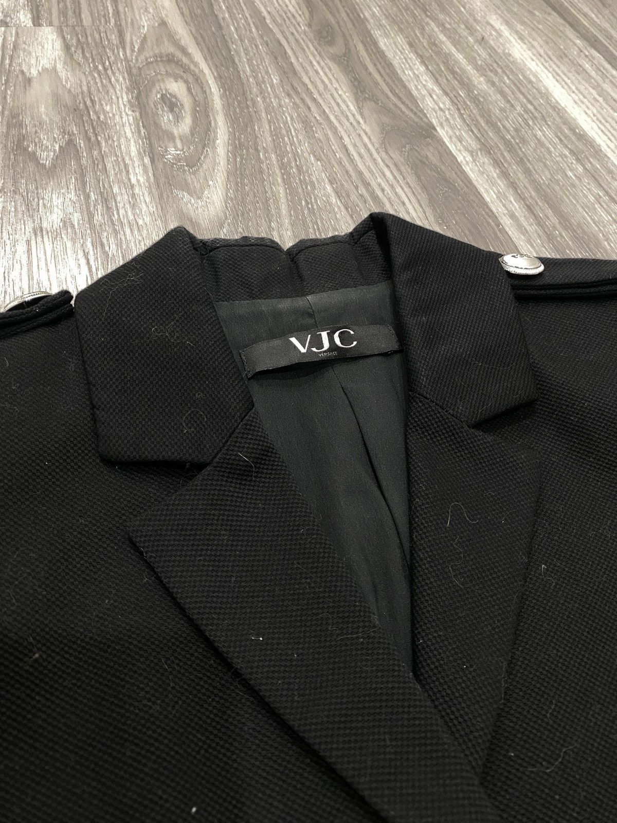 Balenciaga rare VERSACE black piercing punk blazer jacket Size M / US 6-8 / IT 42-44 - 2 Thumbnail