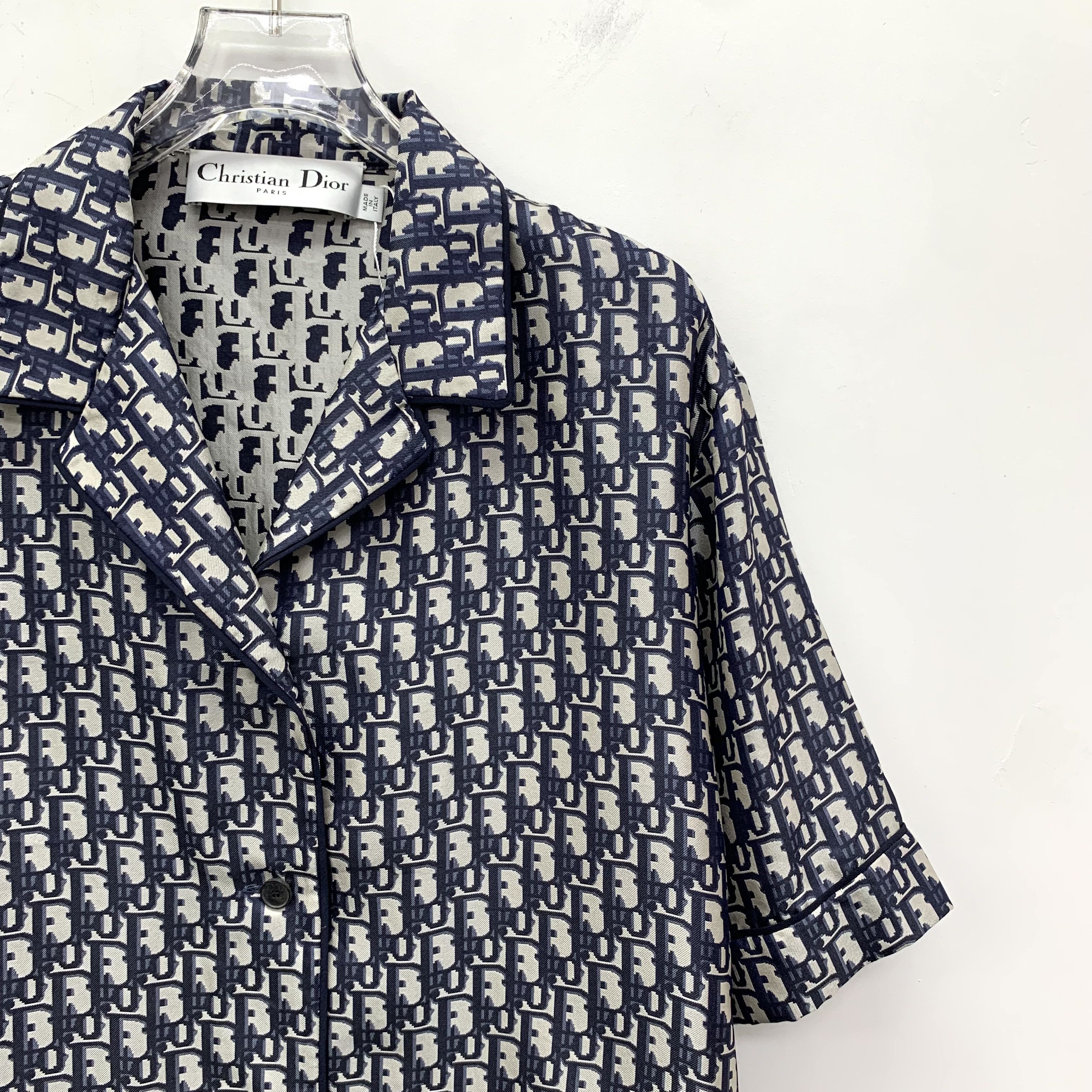 Dior Dior Logo Jacquard Silk Shirt Size 42 Size US XS / EU 42 / 0 - 3 Thumbnail