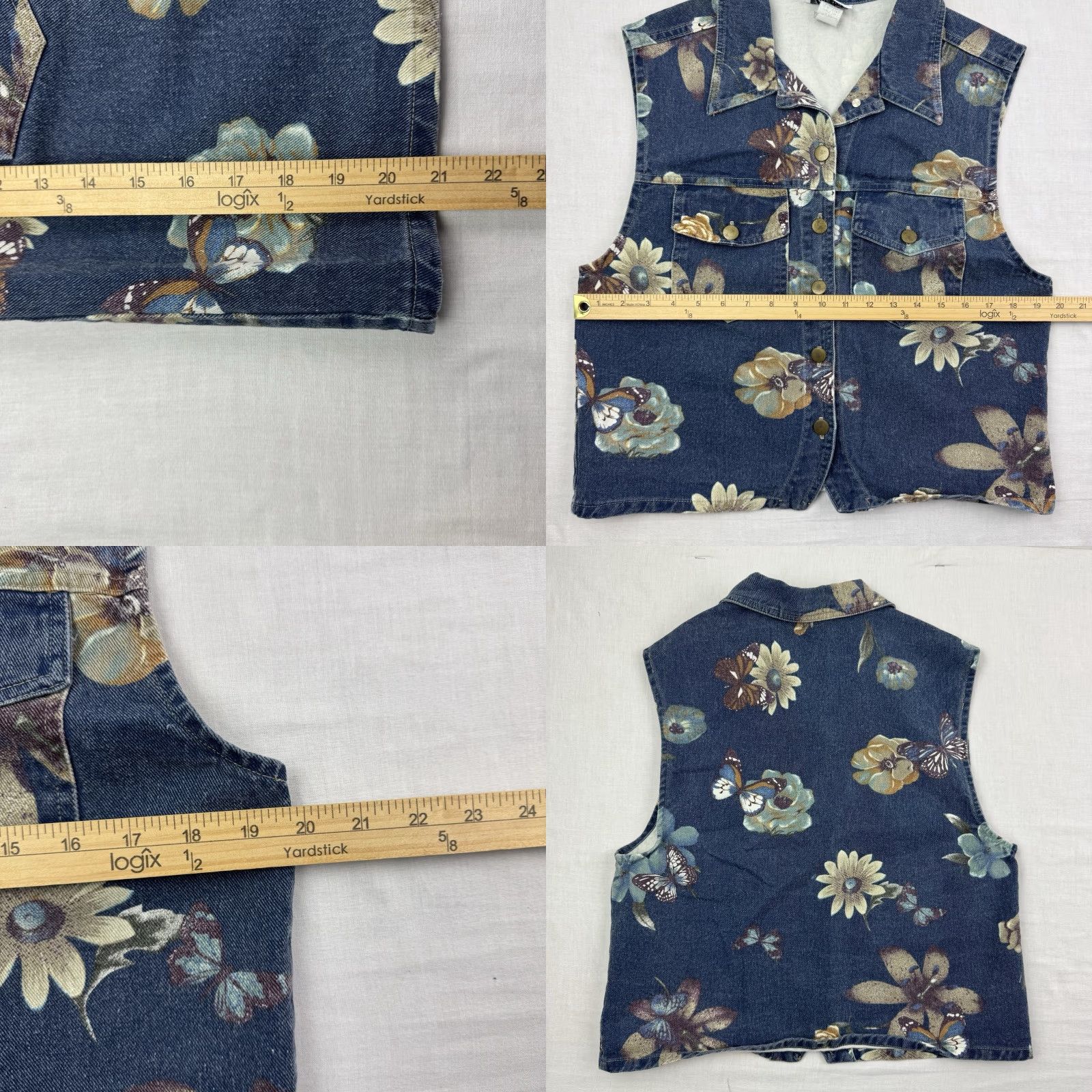 Vintage VINTAGE Venice Blues Denim Vest Womens M Floral 80s Bohemian Casual Denim Vest Womens M Blue Floral 80s Bohemian Mens? Size M / US 6-8 / IT 42-44 - 8 Thumbnail