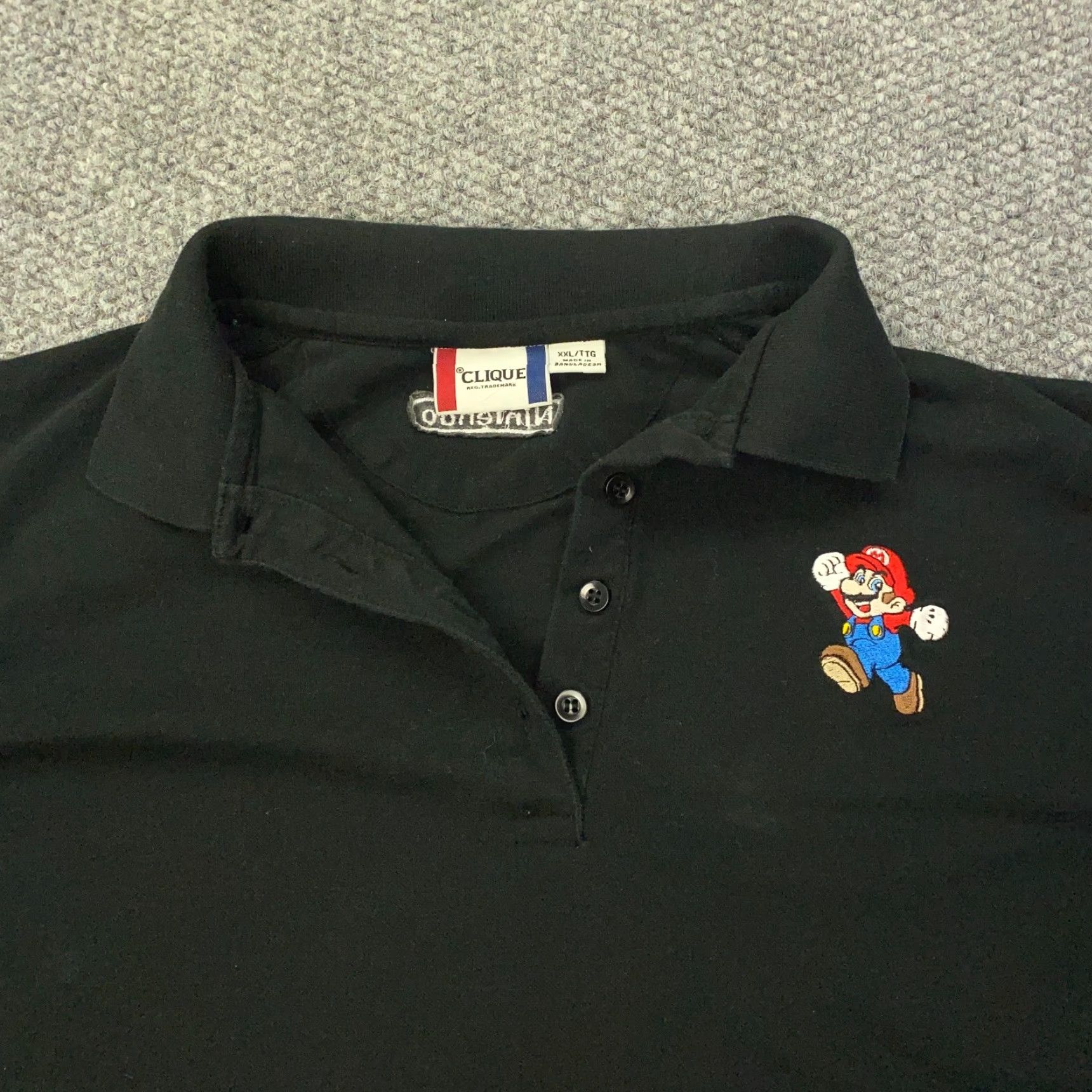 Vintage Nintendo Mario Shirt Womens XXL Black Employee Staff Promo Polo Embroidered Size XXL / US 16-18 / IT 52-54 - 3 Thumbnail