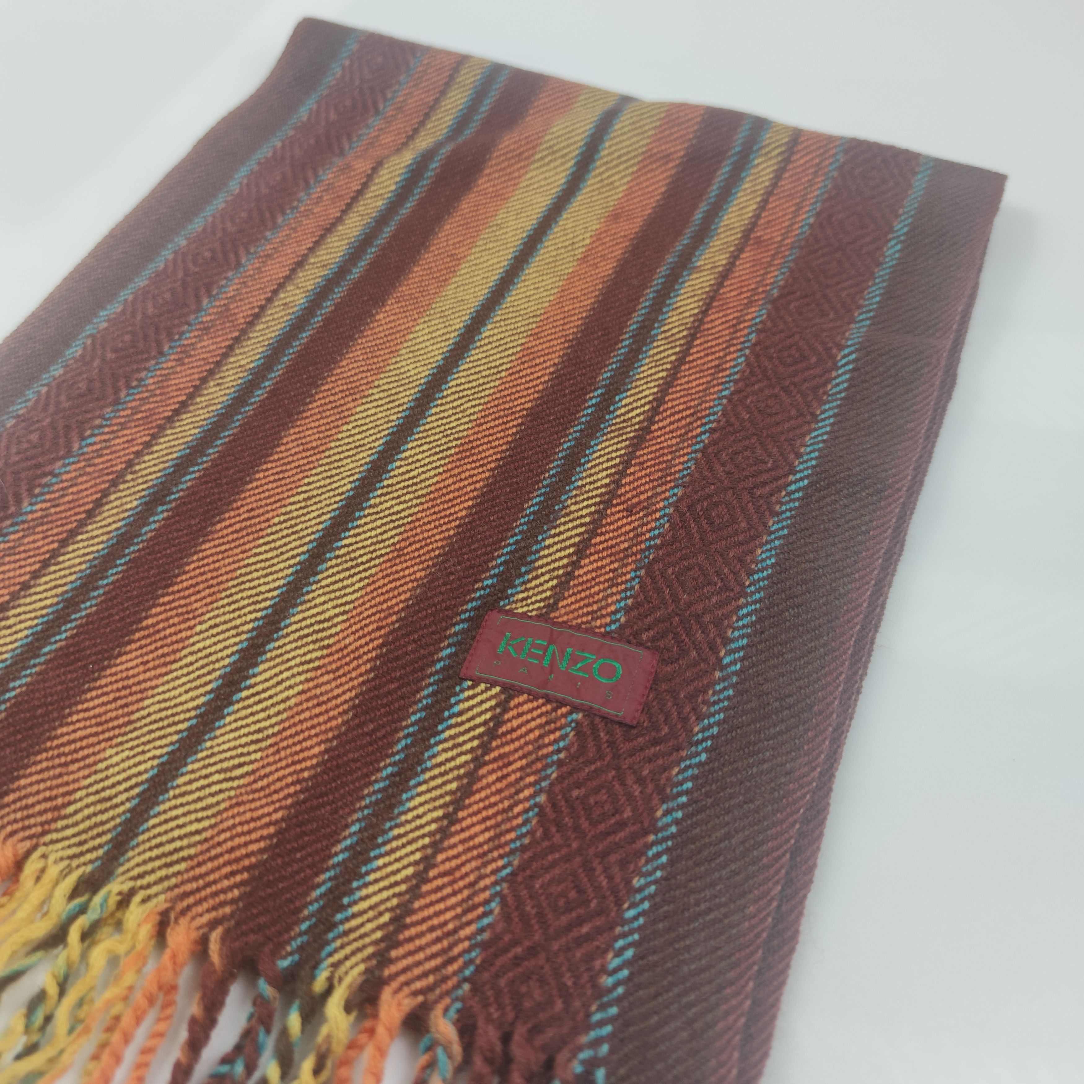 Vintage Kenzo Scarf/Muffler/Wool S431 Size ONE SIZE - 4 Thumbnail