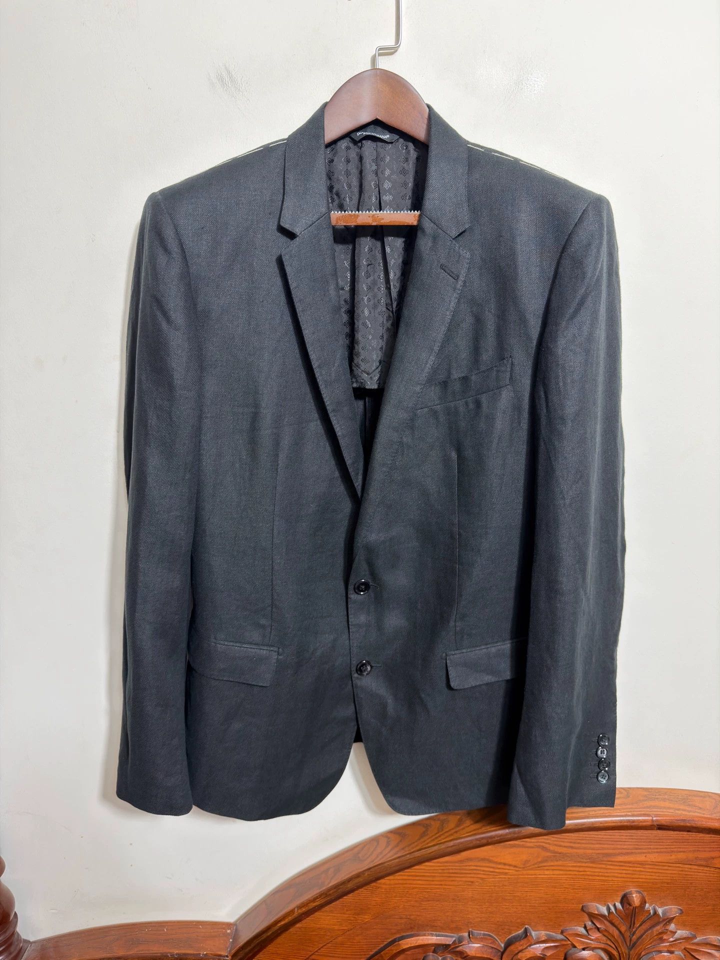 Dolce & Gabbana DG Linen Black Slim Blazer 52 Size 52R - 1 Thumbnail