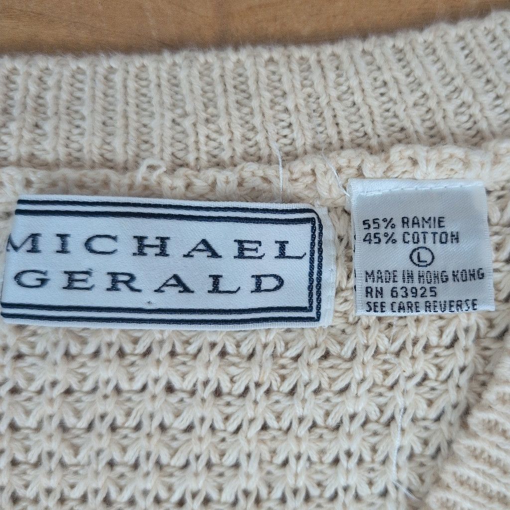 Vintage Men's Crochet Knit Vintage Michael Gerald V Neck Sweater L Size US L / EU 52-54 / 3 - 2 Thumbnail