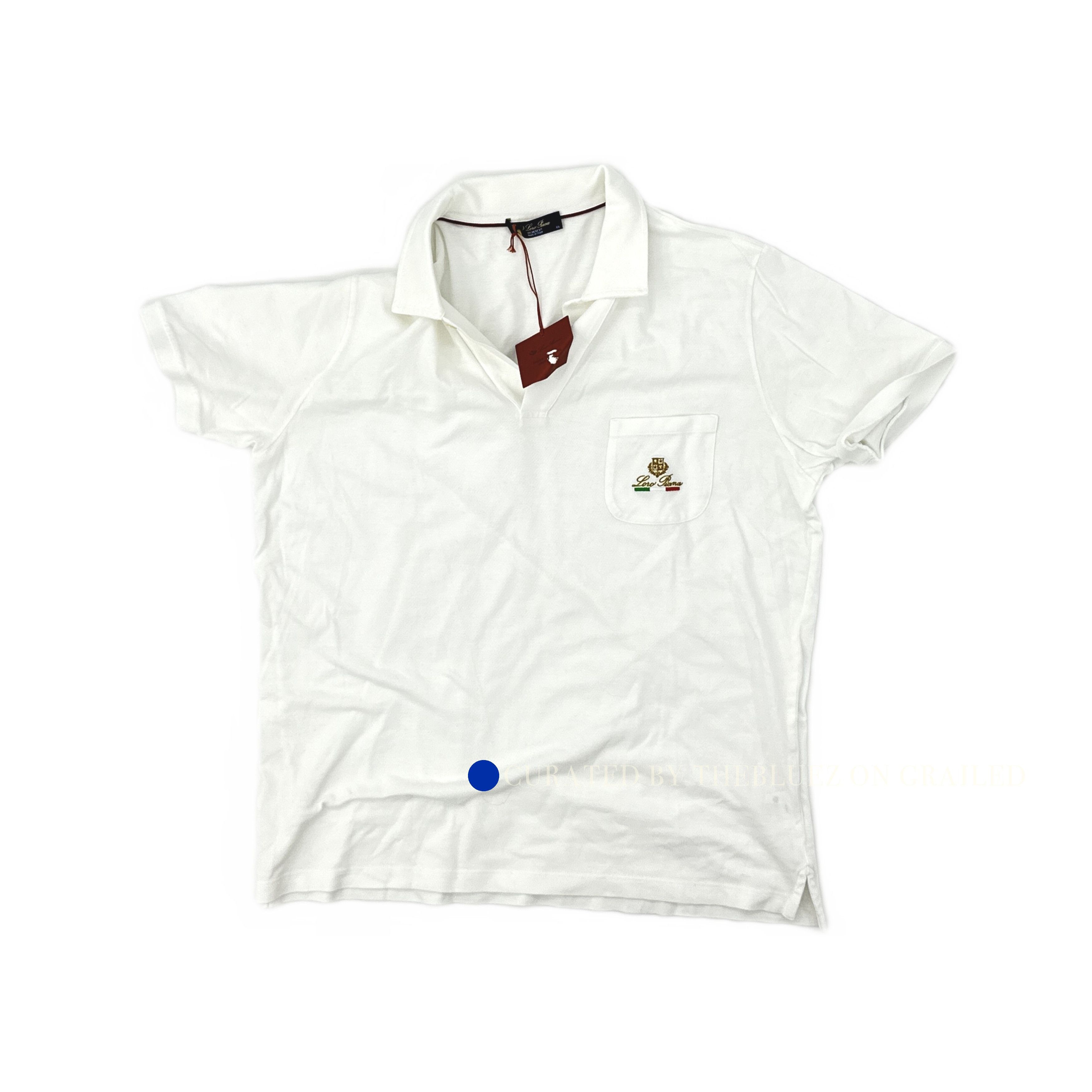 Loro Piana White Short Sleeve Polo Shirt Size US XL / EU 56 / 4 - 1 Thumbnail