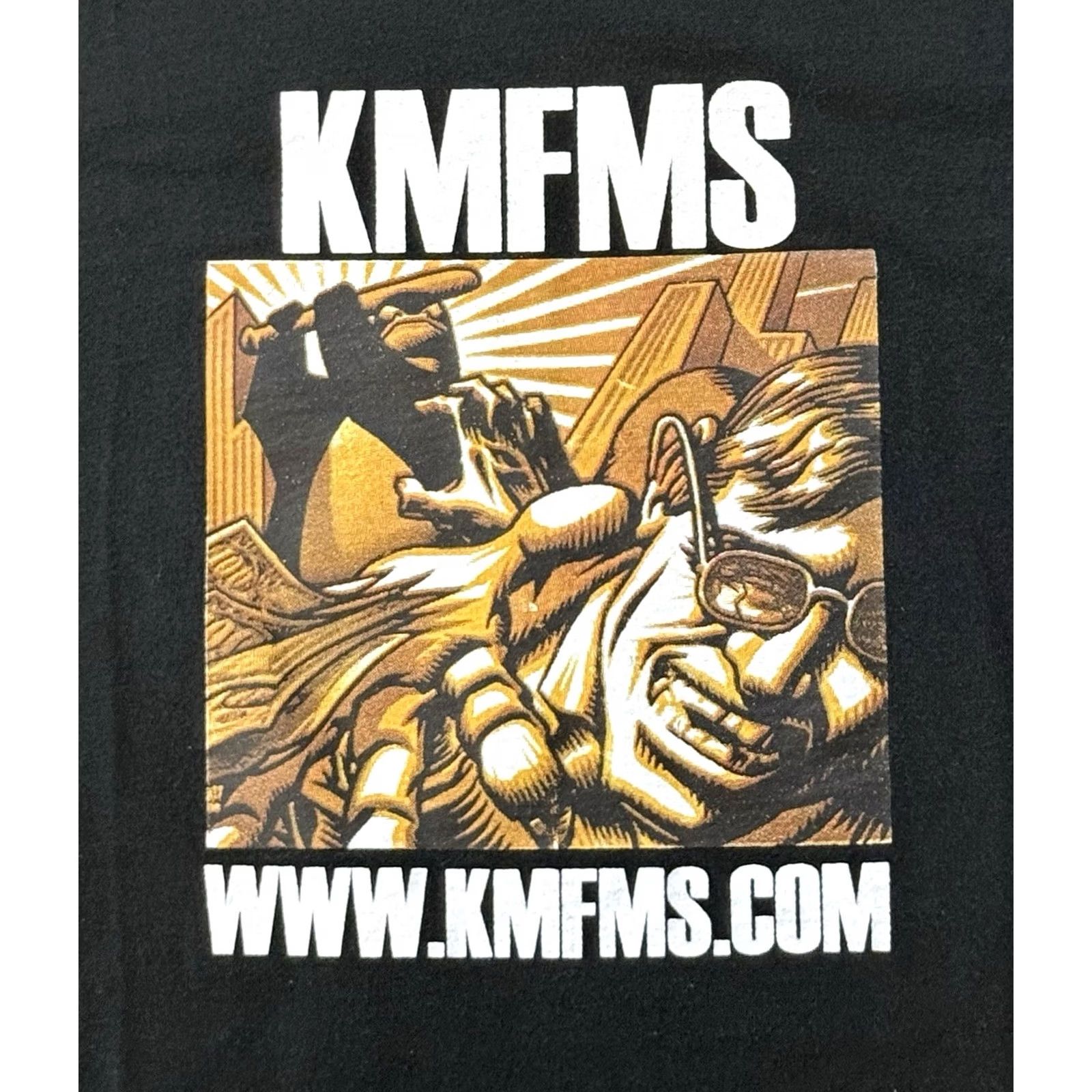 Fruit Of The Loom VINTAGE 90s Shirt Large Linux Microsoft Bill Gates Tux KMFDM KMFMS.com Graphic Print Crew Neck Cotton Men Short Sleeve Size US L / EU 52-54 / 3 - 3 Thumbnail