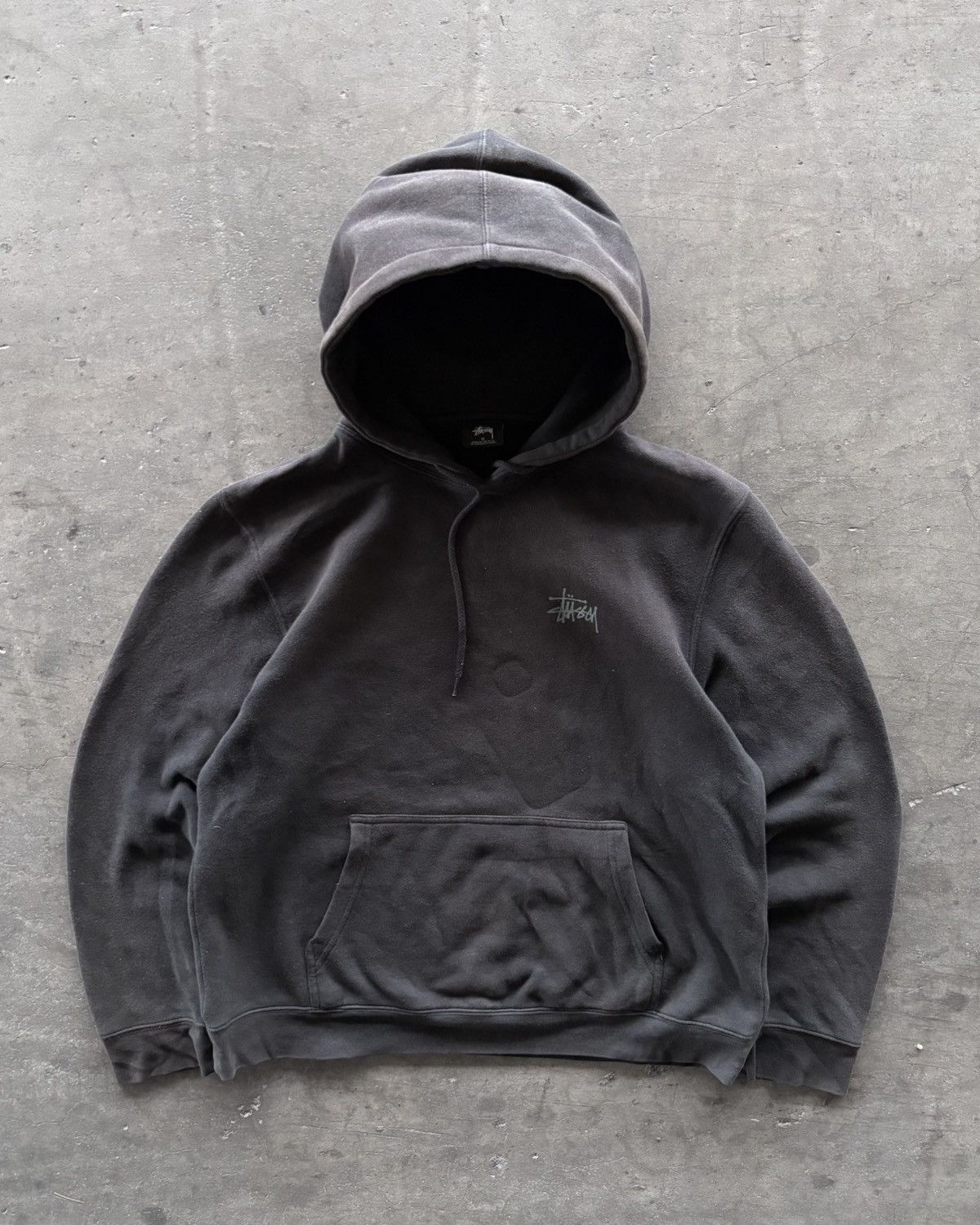 Stussy 2000s Stussy Basic Faded Black Hoodie Size US M / EU 48-50 / 2 - 1 Thumbnail