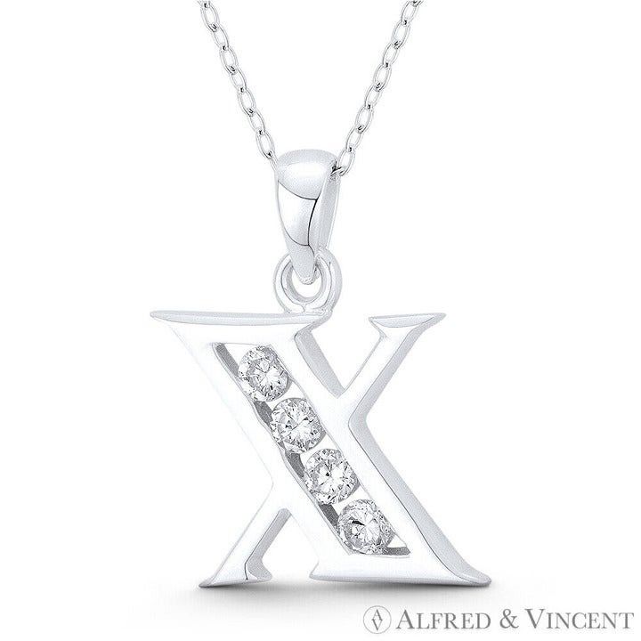 Other Initial Letter "X" CZ Crystal Charm Pendant Size ONE SIZE - 1 Preview