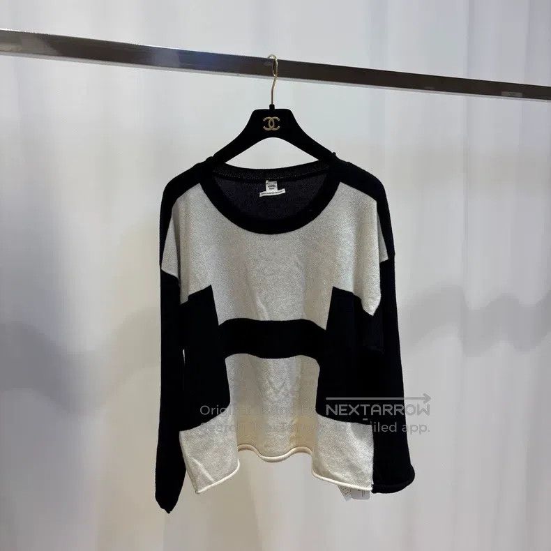 Hermes Hermes Black and White Color Block Knit Sweater Size XXS / US 00 / IT 34 - 3 Thumbnail