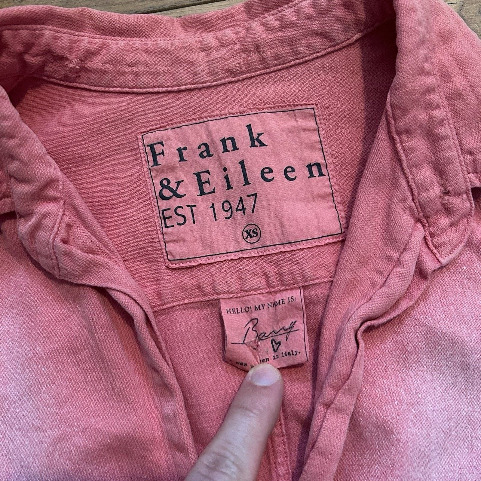 Frank & Eileen Barry Denim Distressed Faded Spread Collar Button Up Shirt Size XS / US 0-2 / IT 36-38 - 3 Thumbnail