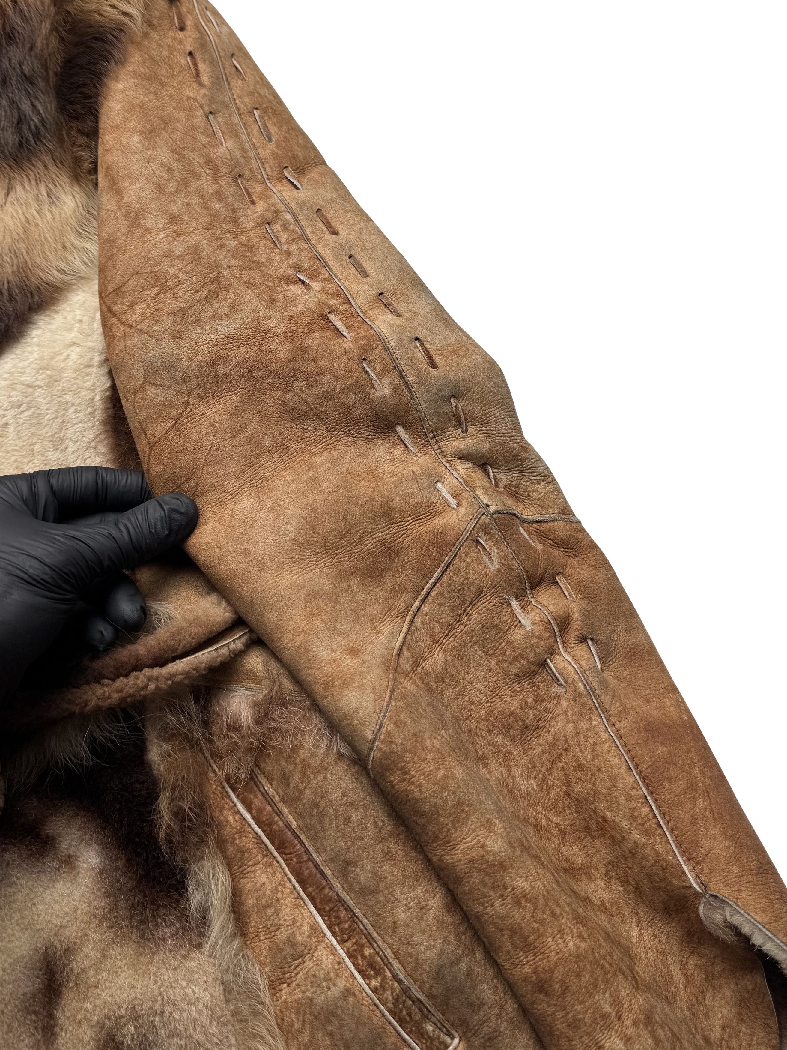 Japanese Brand Vintage Hooded Real Sheepskin Jacket With Belt Size S / US 4 / IT 40 - 8 Thumbnail