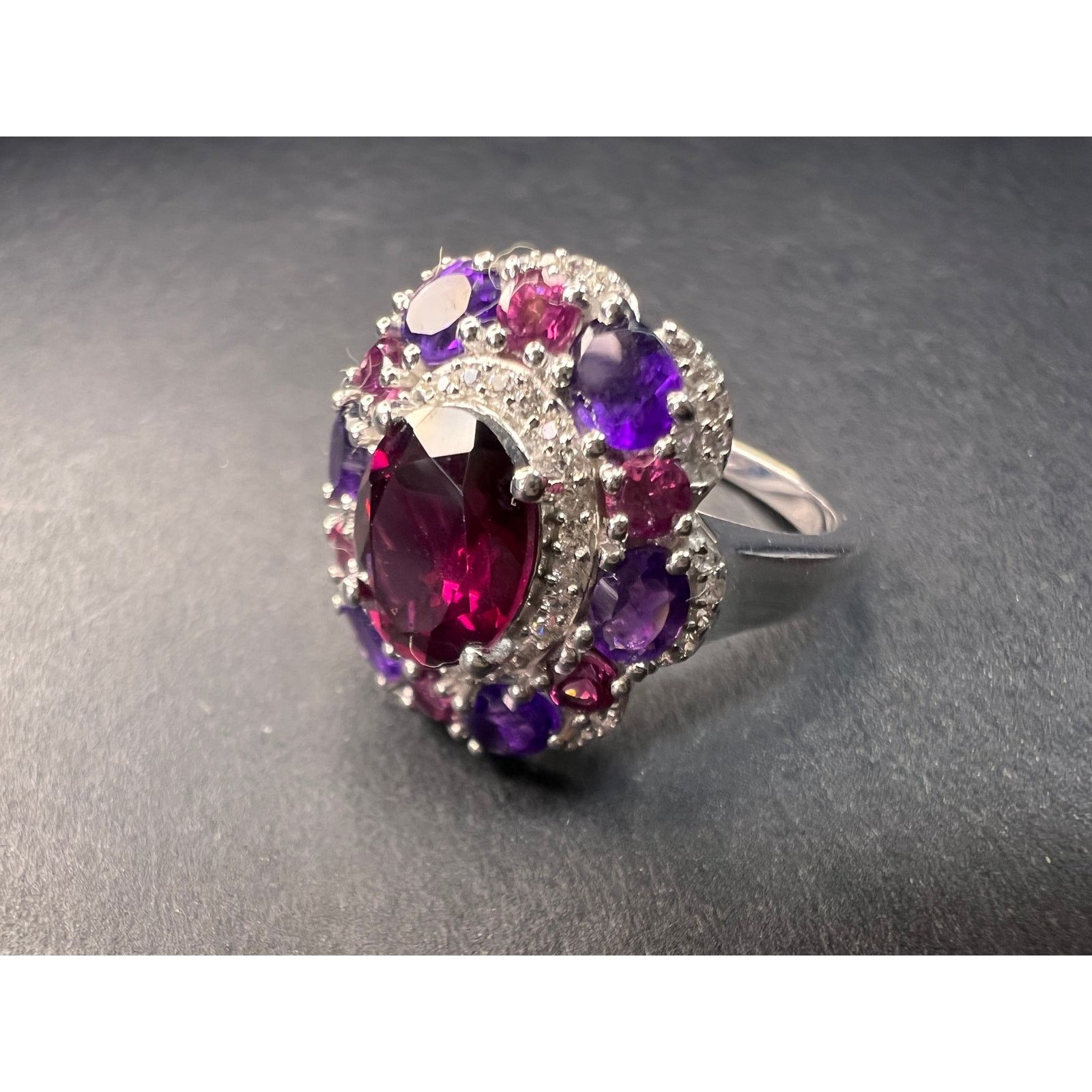 Other NEW rhodolite garnet and amethyst ring in 925 silver size 7 Size ONE SIZE - 3 Thumbnail