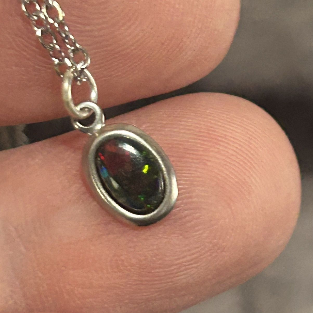 Handmade Handcrafted salvaged vintage simulated fire opal necklace Size ONE SIZE - 5 Thumbnail