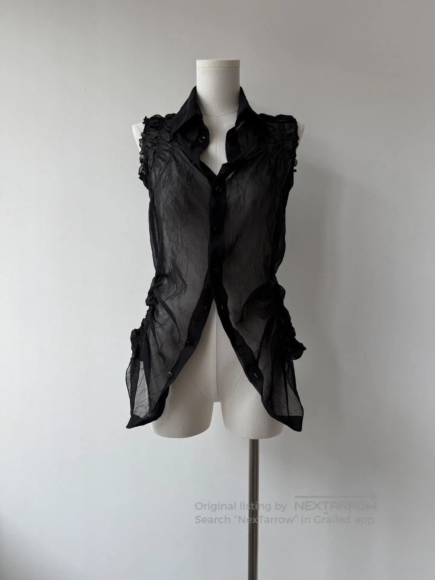 Jean Paul Gaultier Jean Paul Gaultier Sheer Black Sleeveless Top. Size S / US 4 / IT 40 - 1 Thumbnail