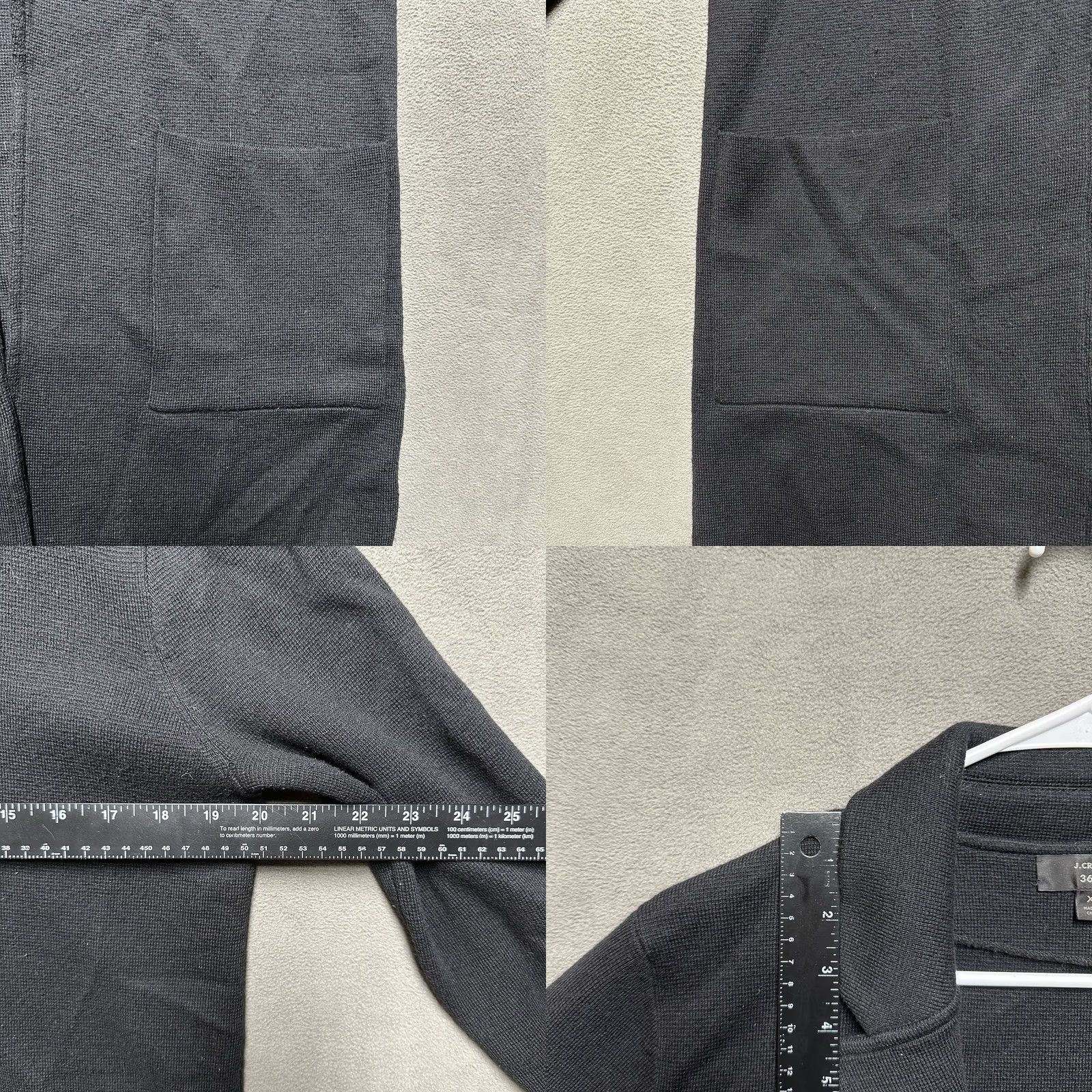 J.Crew J.CREW Black Merino Wool Cotton Blend Blazer Cardigan Women XS Open Pockets GUC Size XS / US 0-2 / IT 36-38 - 8 Thumbnail