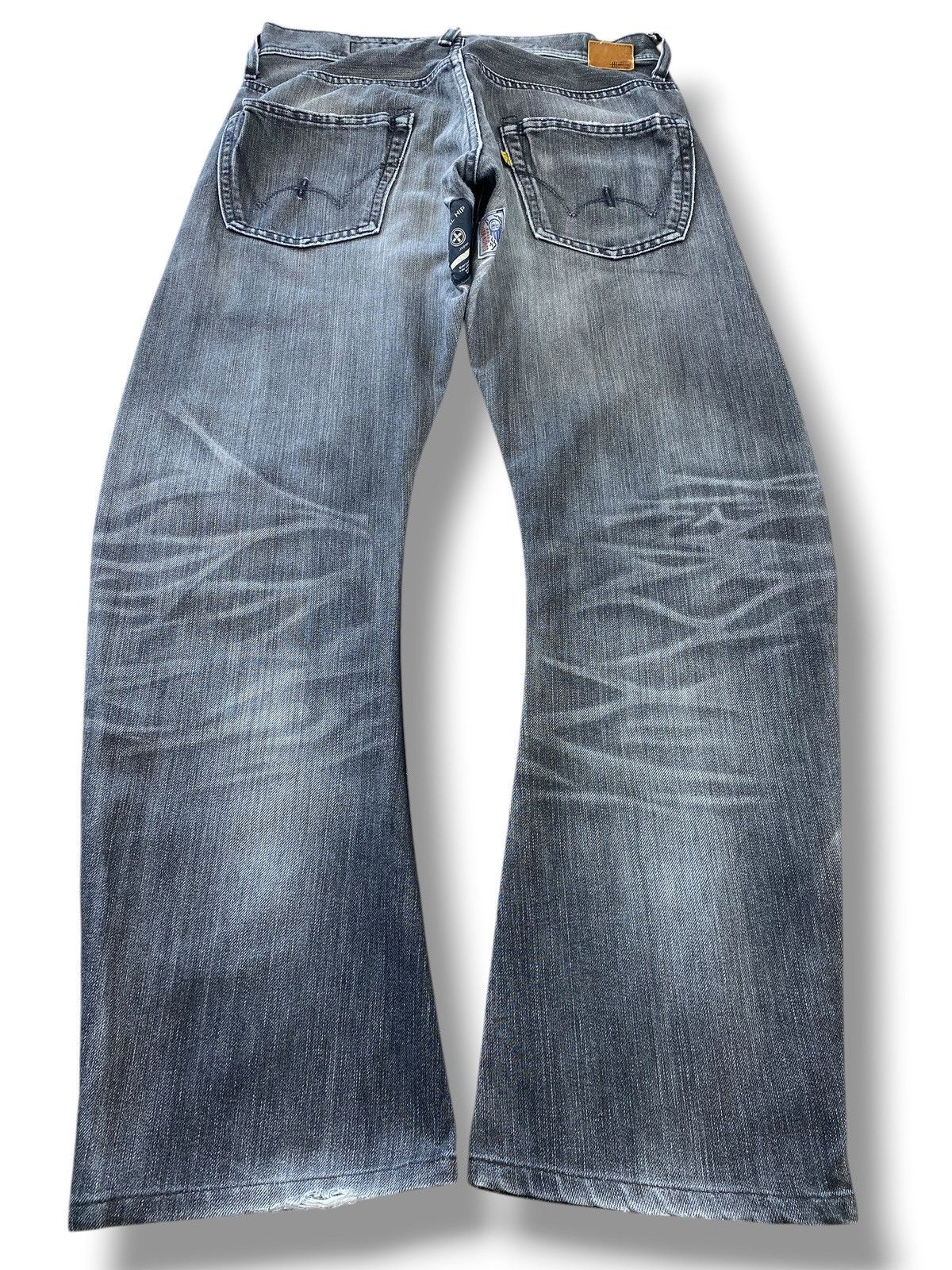 Edwin Edwin Faded Wash Whiskered Style Twisted Leg Jeans Size US 30 / EU 46 - 3 Thumbnail