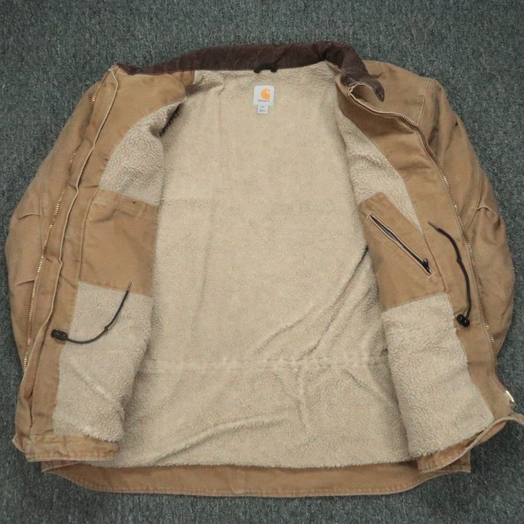Carhartt VINTAGE Carhartt Jacket Mens 2XL Brown Canvas Lined Zip Full Pocket Size US XXL / EU 58 / 5 - 3 Thumbnail